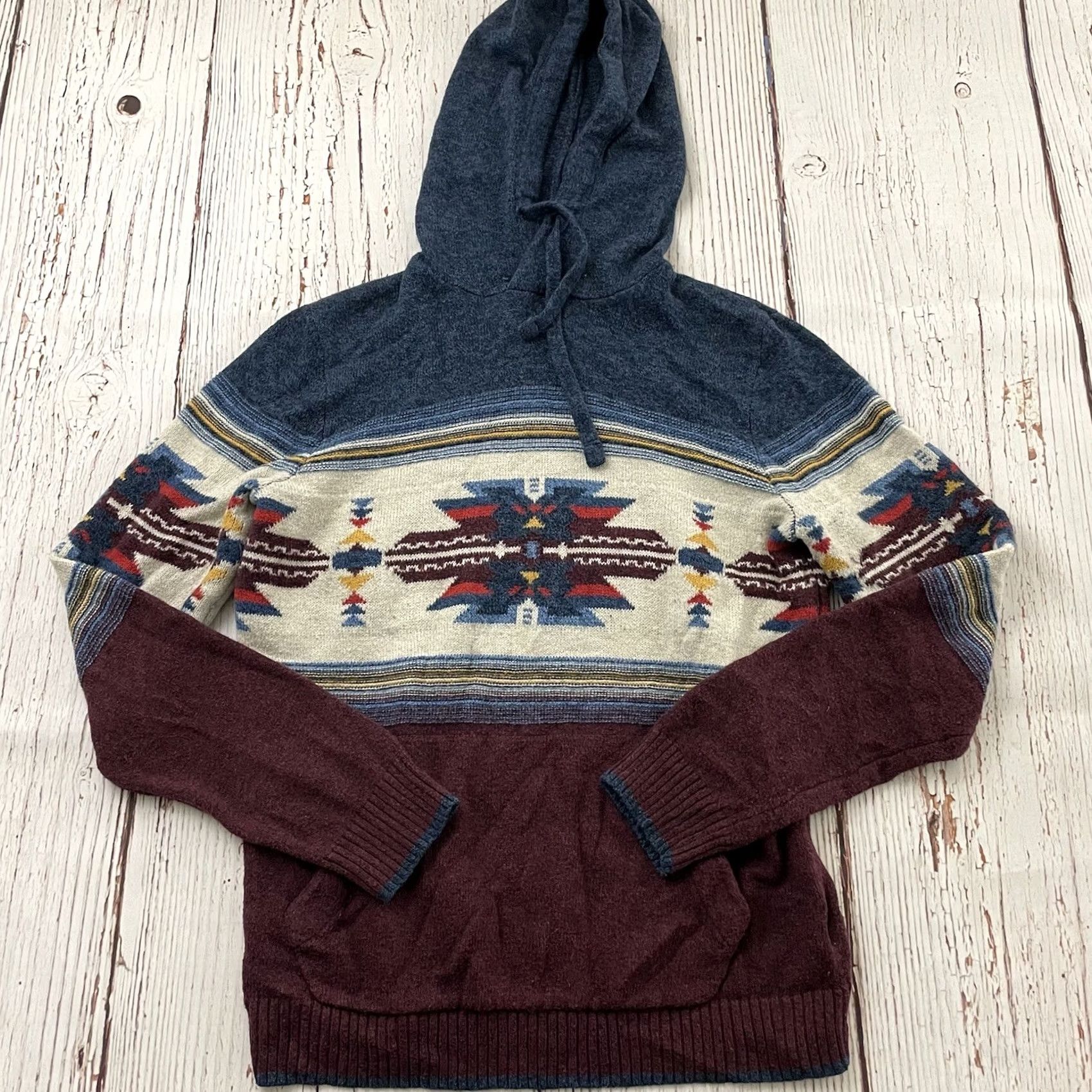 American Eagle Outfitters American Eagle Southwestern Pullover Hoodie Mens S Red Sweatshirt Size US S / EU 44-46 / 1 - 2 Thumbnail