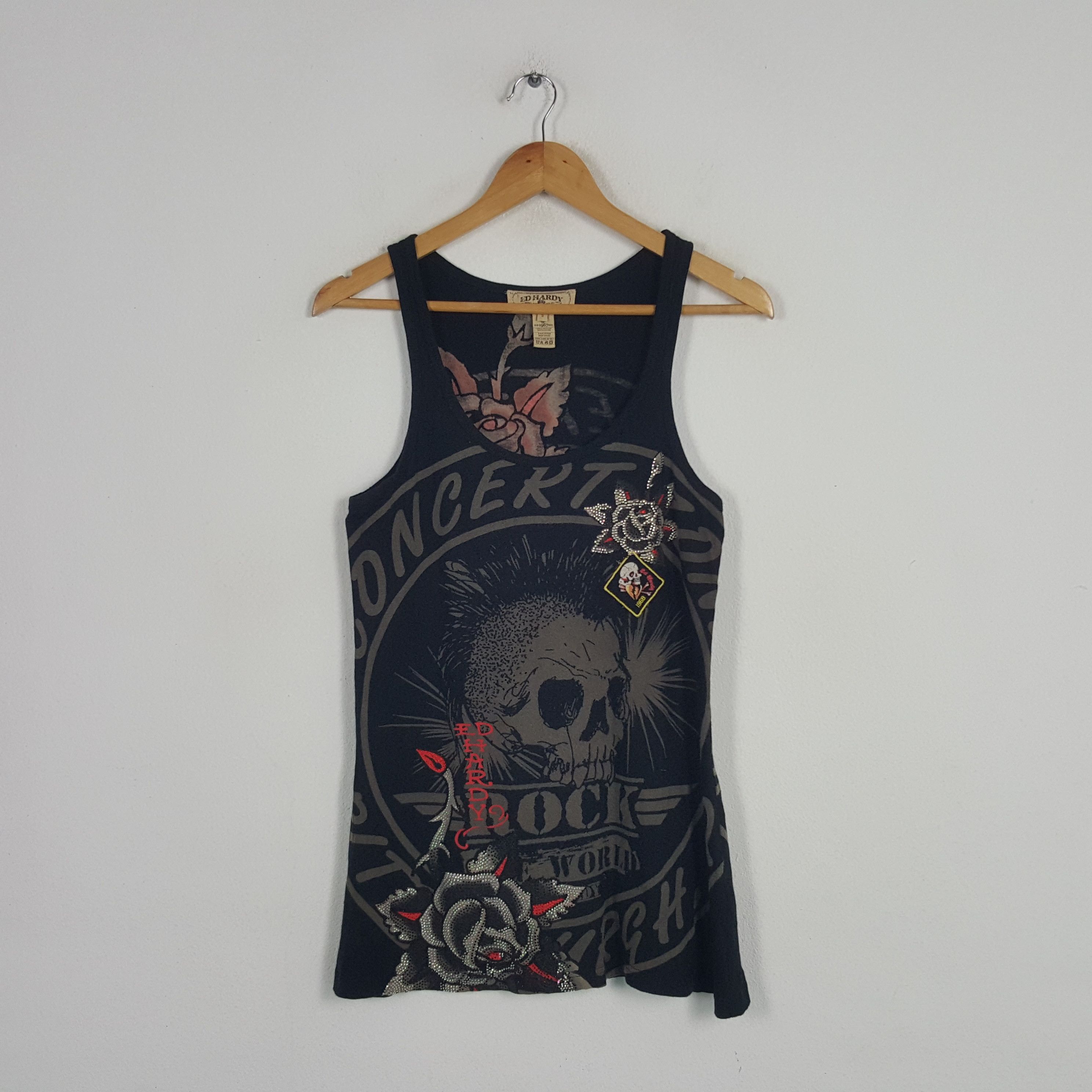 Christian Audigier × Ed Hardy × Vintage Vintage Ed Hardy by Christian Audiger Rock Tank Top Size US S / EU 44-46 / 1 - 1 Thumbnail
