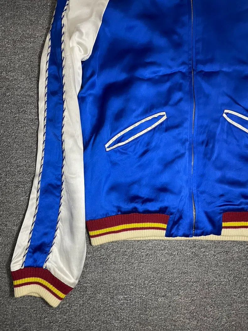 Saint Laurent Paris Saint Laurent Paris Blue and White Patchwork Silk Jacket Size US S / EU 44-46 / 1 - 3 Thumbnail