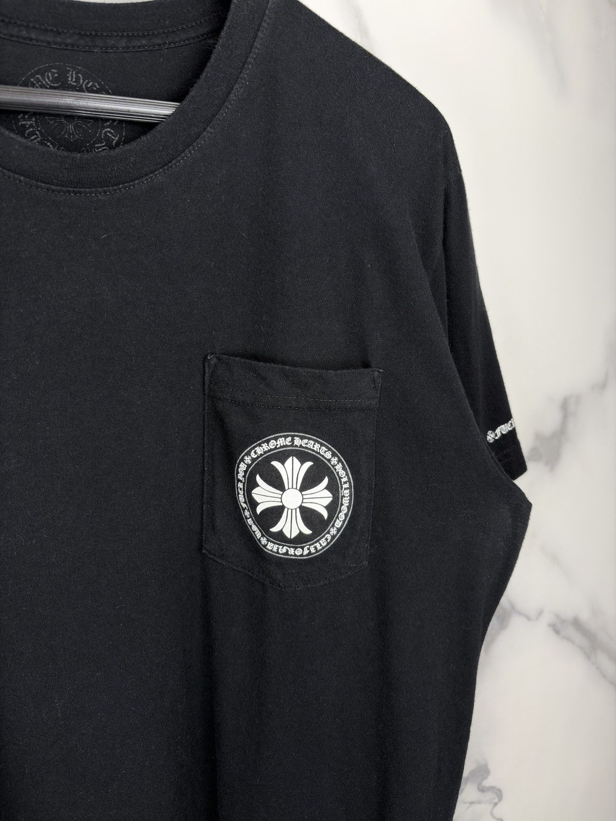 Chrome Hearts Chrome Hearts Plus Cross Circle Logo Pocket Tshirt Size US L / EU 52-54 / 3 - 4 Thumbnail