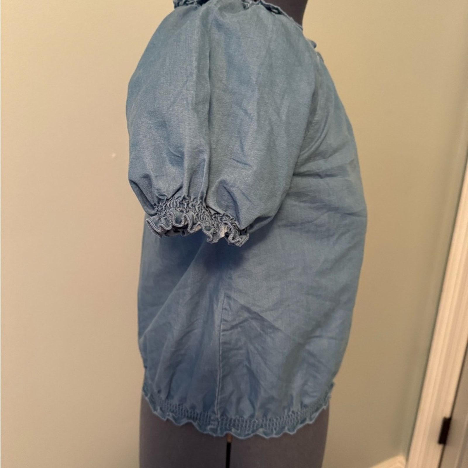 Other Thereabouts Blue Off-Shoulder Women's Blouse SZ XL Size XL / US 12-14 / IT 48-50 - 4 Thumbnail