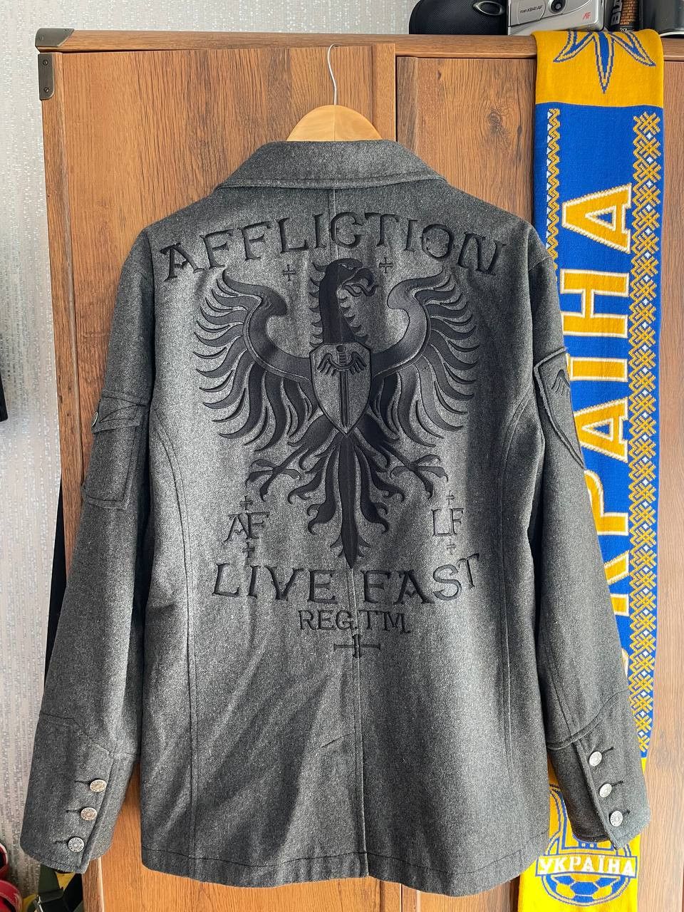 Affliction × Designer × Vintage Affliction punk Black Premium jacket biker Size US L / EU 52-54 / 3 - 4 Thumbnail