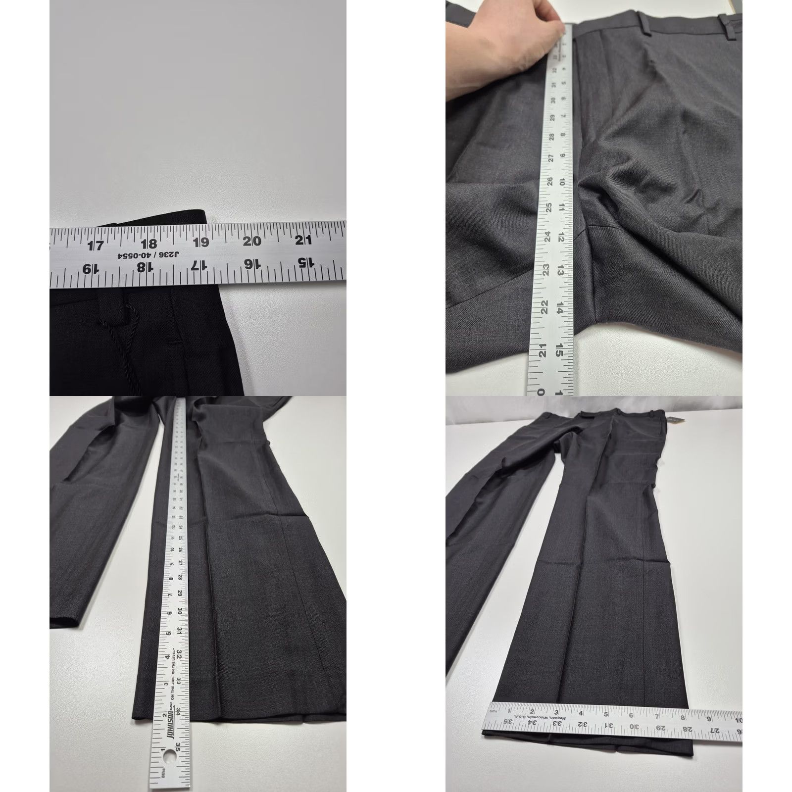Ralph Lauren VTG Lauren Ralph Lauren Suit Pants Mens 38x34 Gray Wool Flat Front Dress Pants Size 38R - 8 Thumbnail