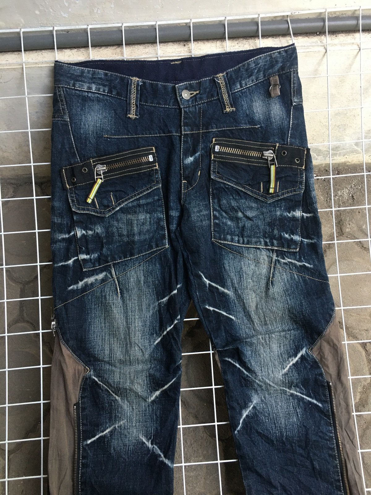 PPFM PPFM Biker Multi Zip Denim Pants Size US 32 / EU 48 - 2 Thumbnail