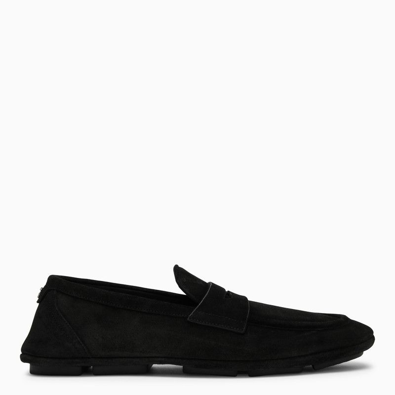image of Dolce Gabbana Dolce&gabbana Black Suede Loafer, Men's (Size 9)