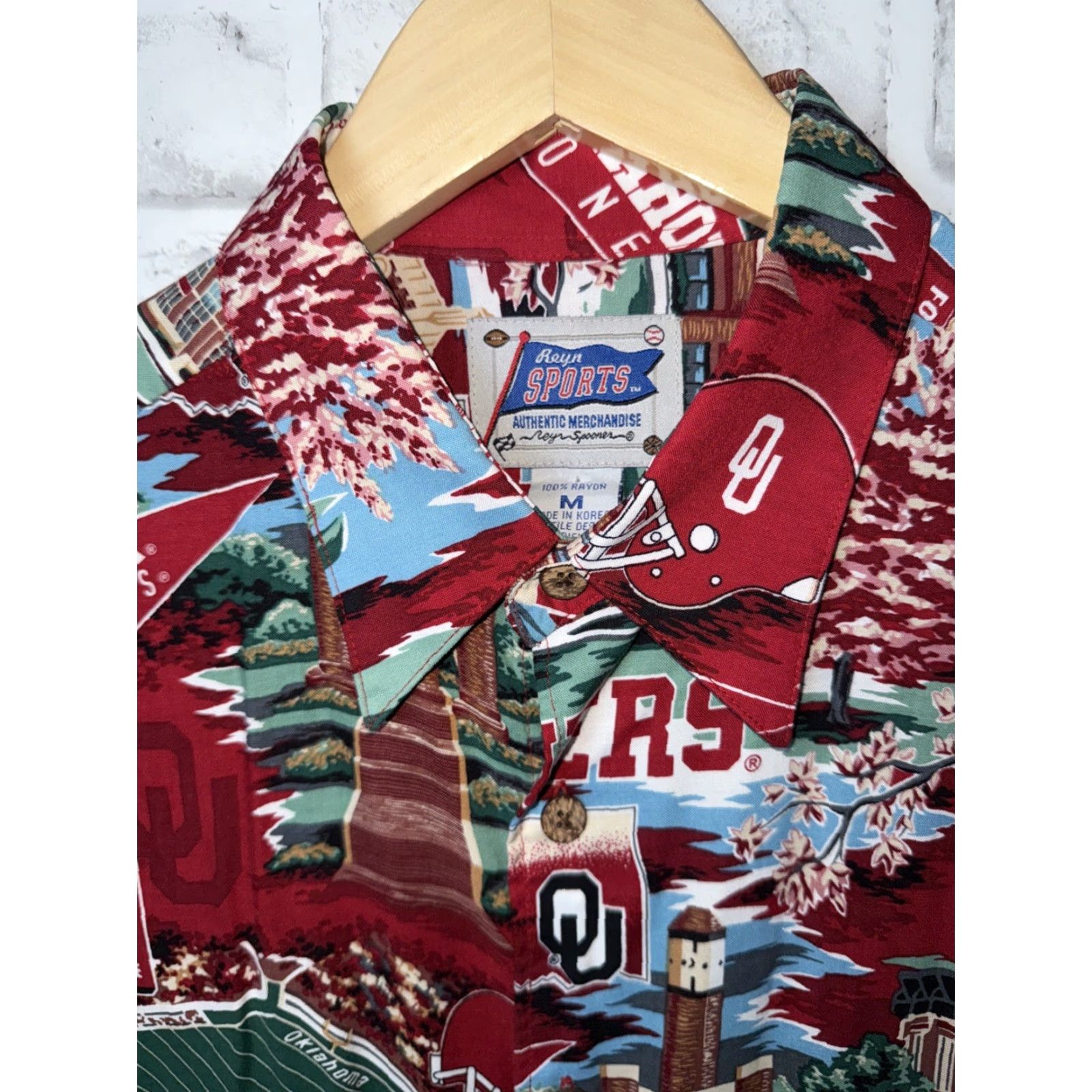 Reyn Spooner VTG Reyn Spooner Hawaiian Camp Shirt OU Football Sooners 100% Rayon M Multicolor Button-Up Short Sleeve Men Size US M / EU 48-50 / 2 - 2 Thumbnail