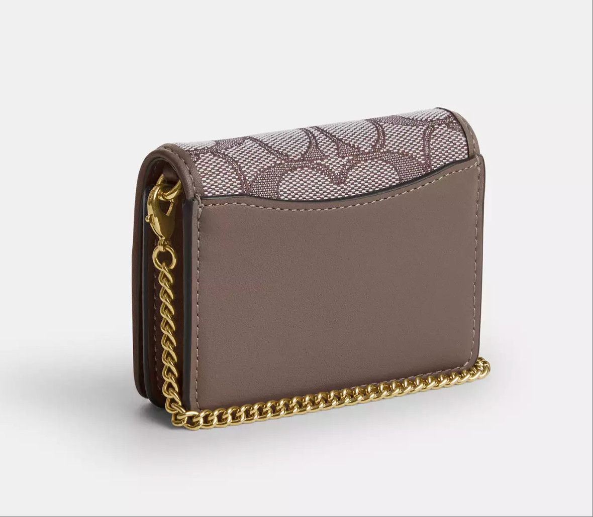 Coach Mini Wallet On A Chain with Floral Embroidery CEF60 Size ONE SIZE - 6 Thumbnail