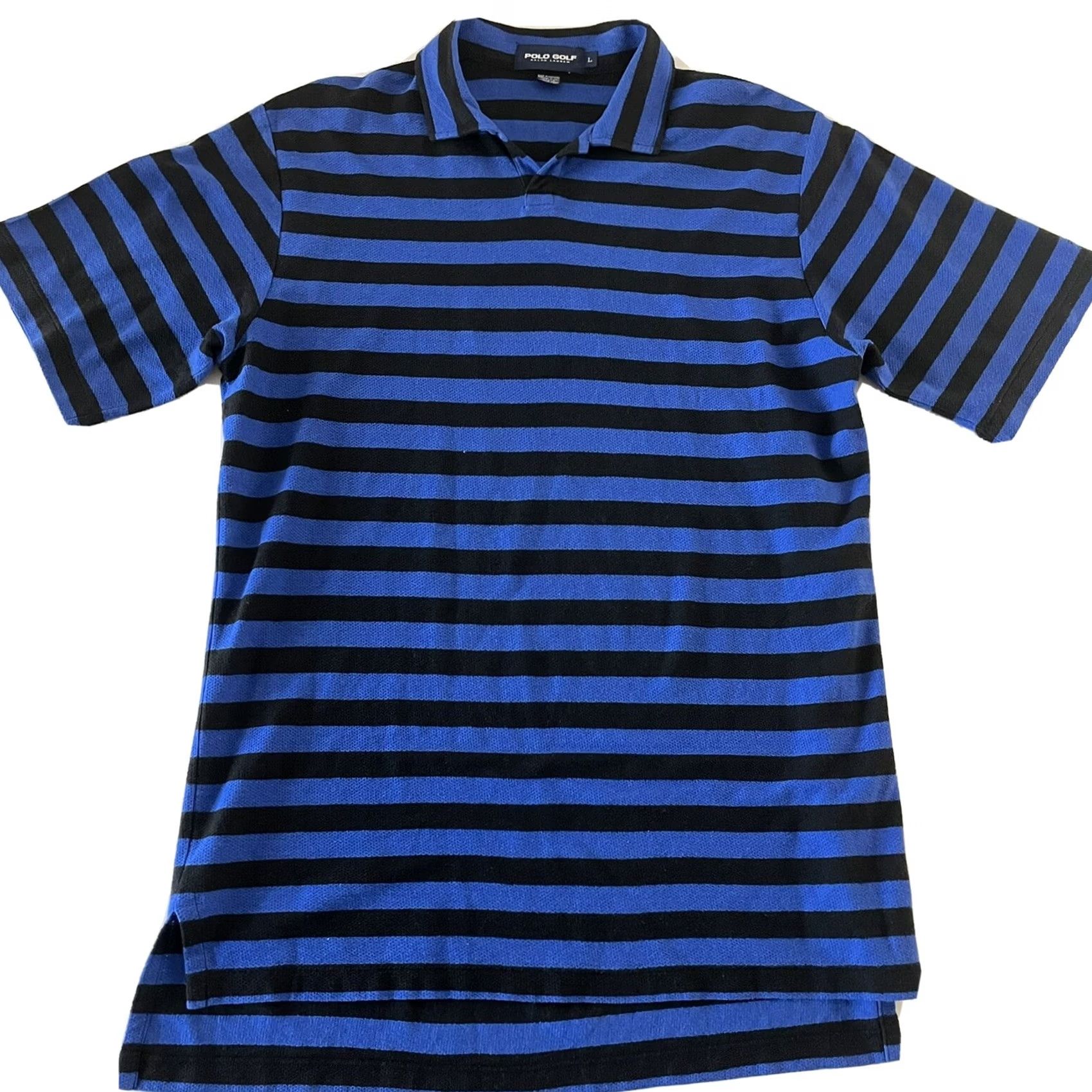 Ralph Lauren Polo Golf Ralph Lauren Striped Short Sleeve Button Front Shirt Men's Large Blue Size US L / EU 52-54 / 3 - 2 Thumbnail
