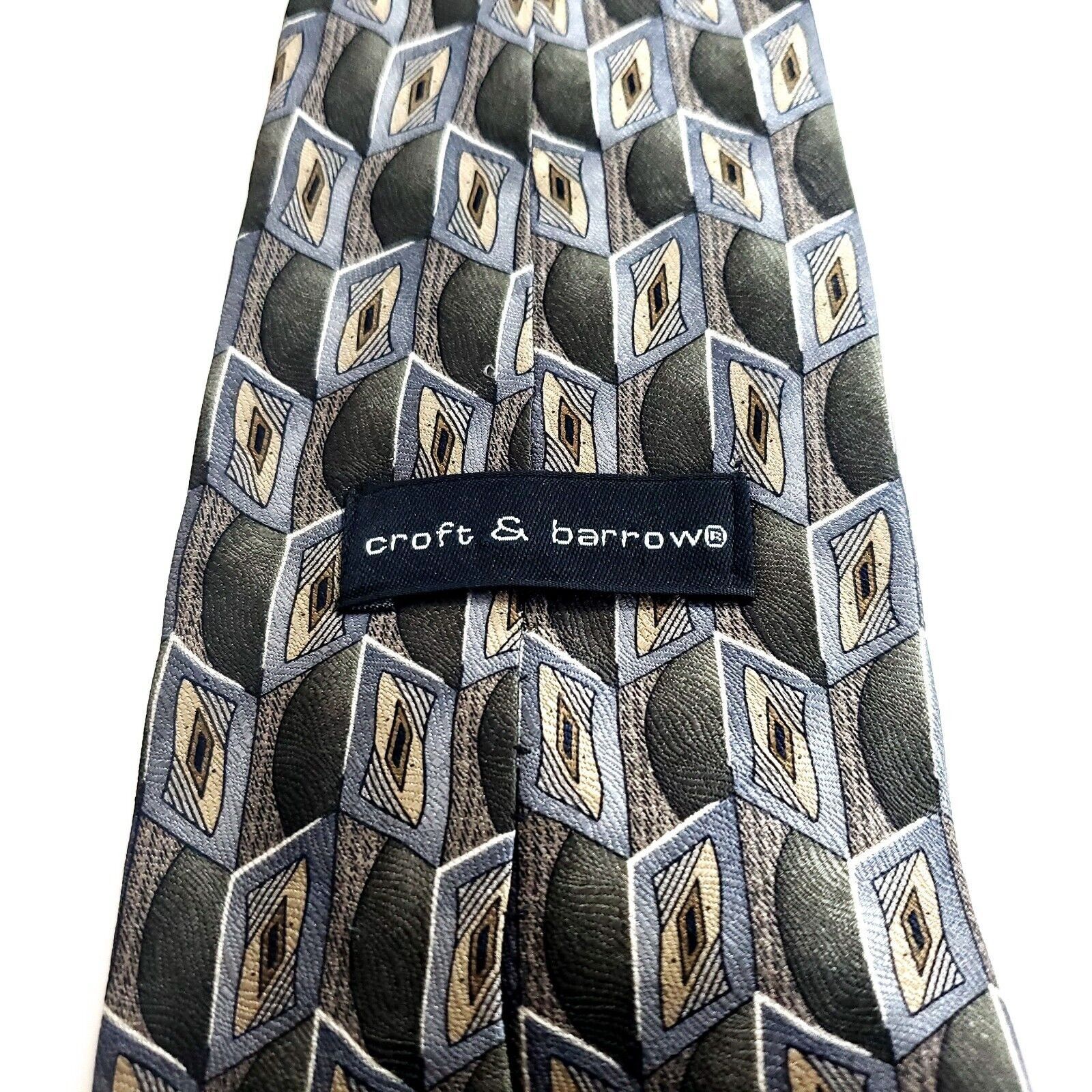 Croft & Barrow Croft & Barrow Green Tan Geometric Abstract Print Short Wide Size ONE SIZE - 3 Thumbnail