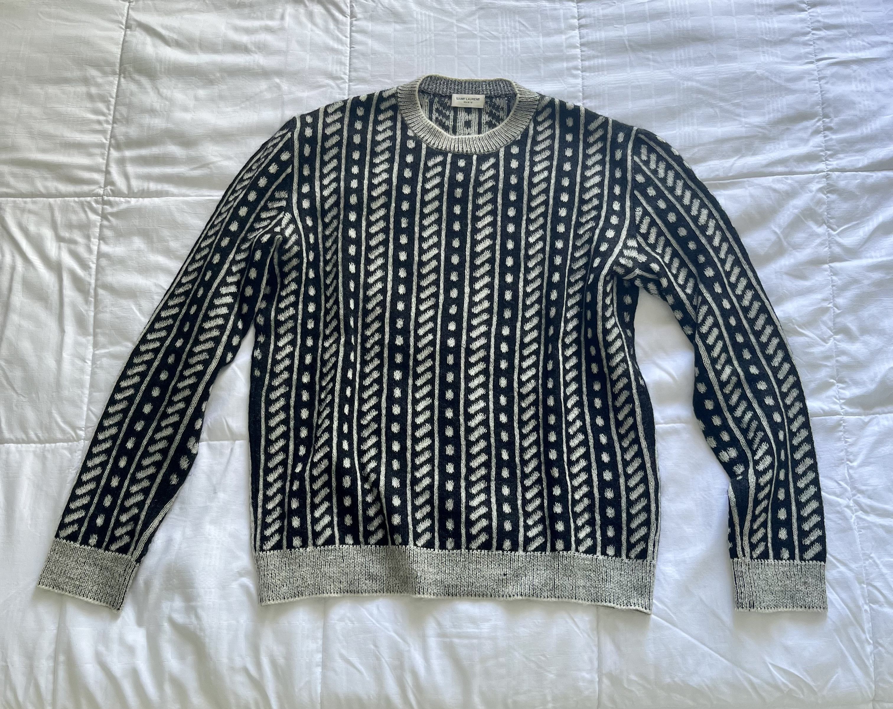 Saint Laurent Paris Knit B/W Sweater Size US S / EU 44-46 / 1 - 1 Thumbnail