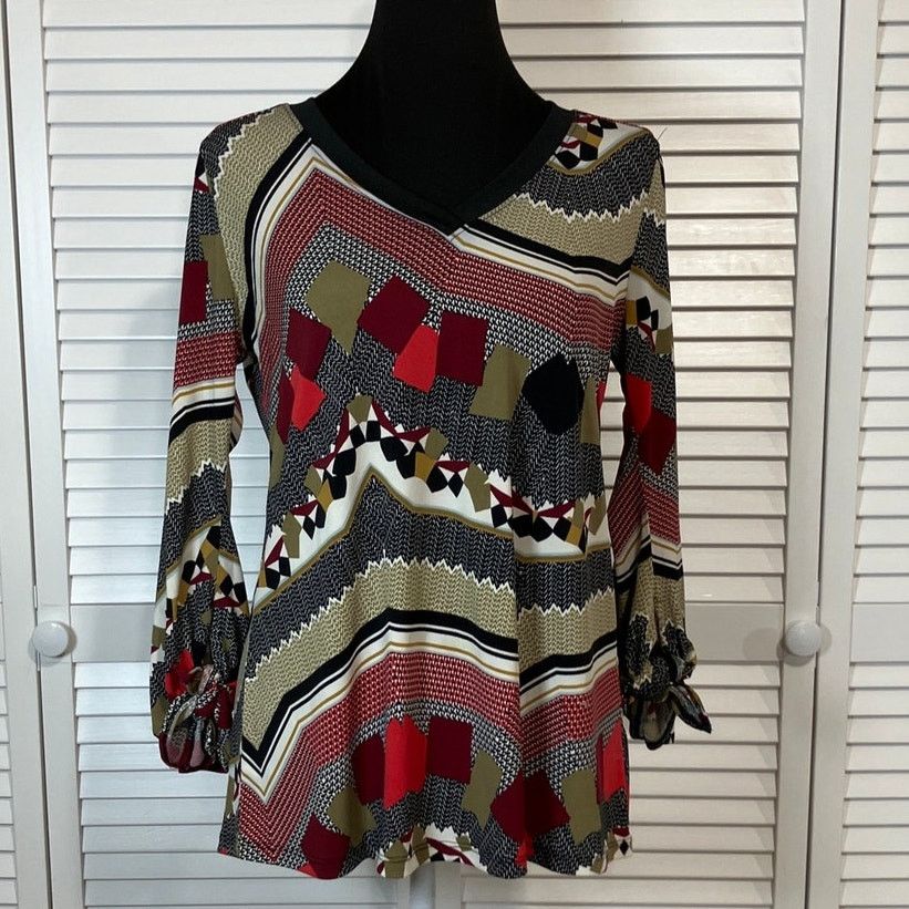 Other Time Line Retro Abstract Geometric Patchwork Tunic Blouse M Size M / US 6-8 / IT 42-44 - 1 Thumbnail