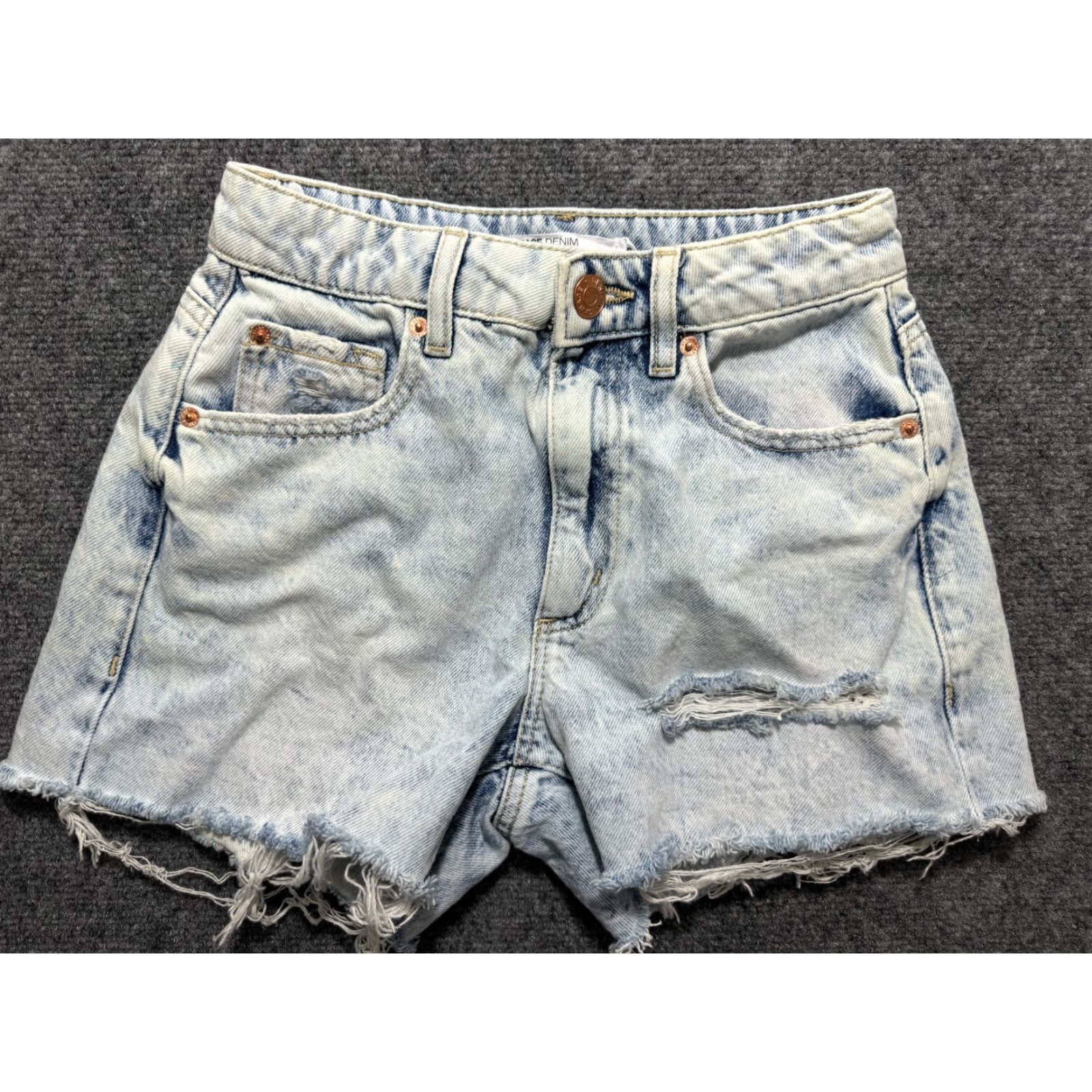 Garage Garage Denim Distressed Ripped Mom Women's Jean Shorts Size 0 Light Blue Size 42" / US 20 - 2 Thumbnail