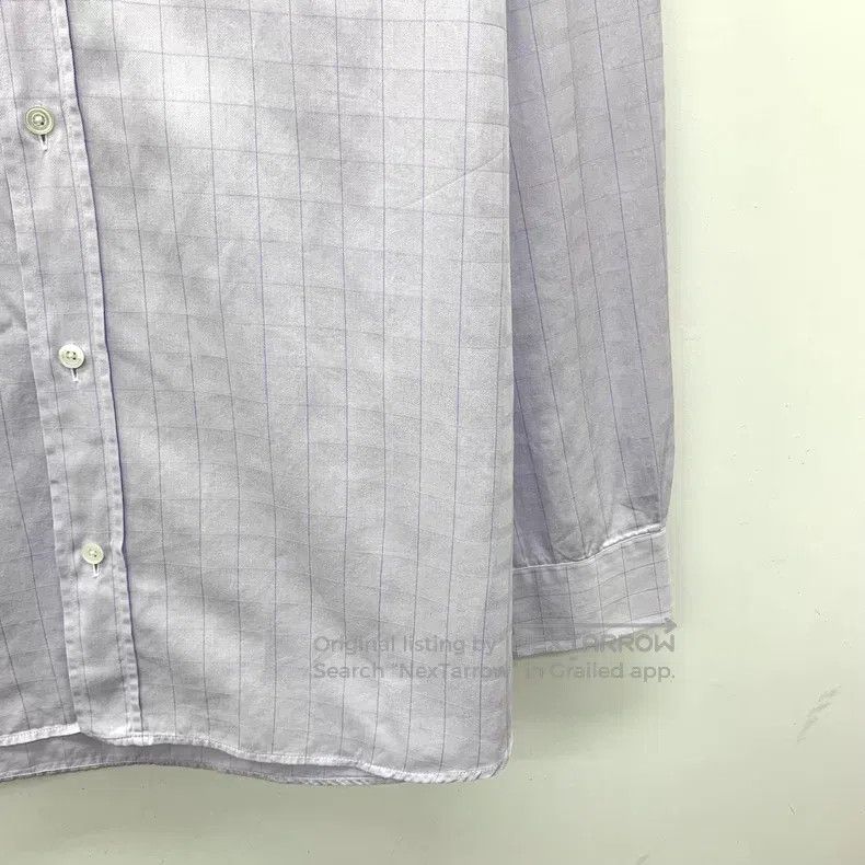 Hermes Hermes Light purple check cotton long sleeve shirt Size M / US 6-8 / IT 42-44 - 4 Thumbnail