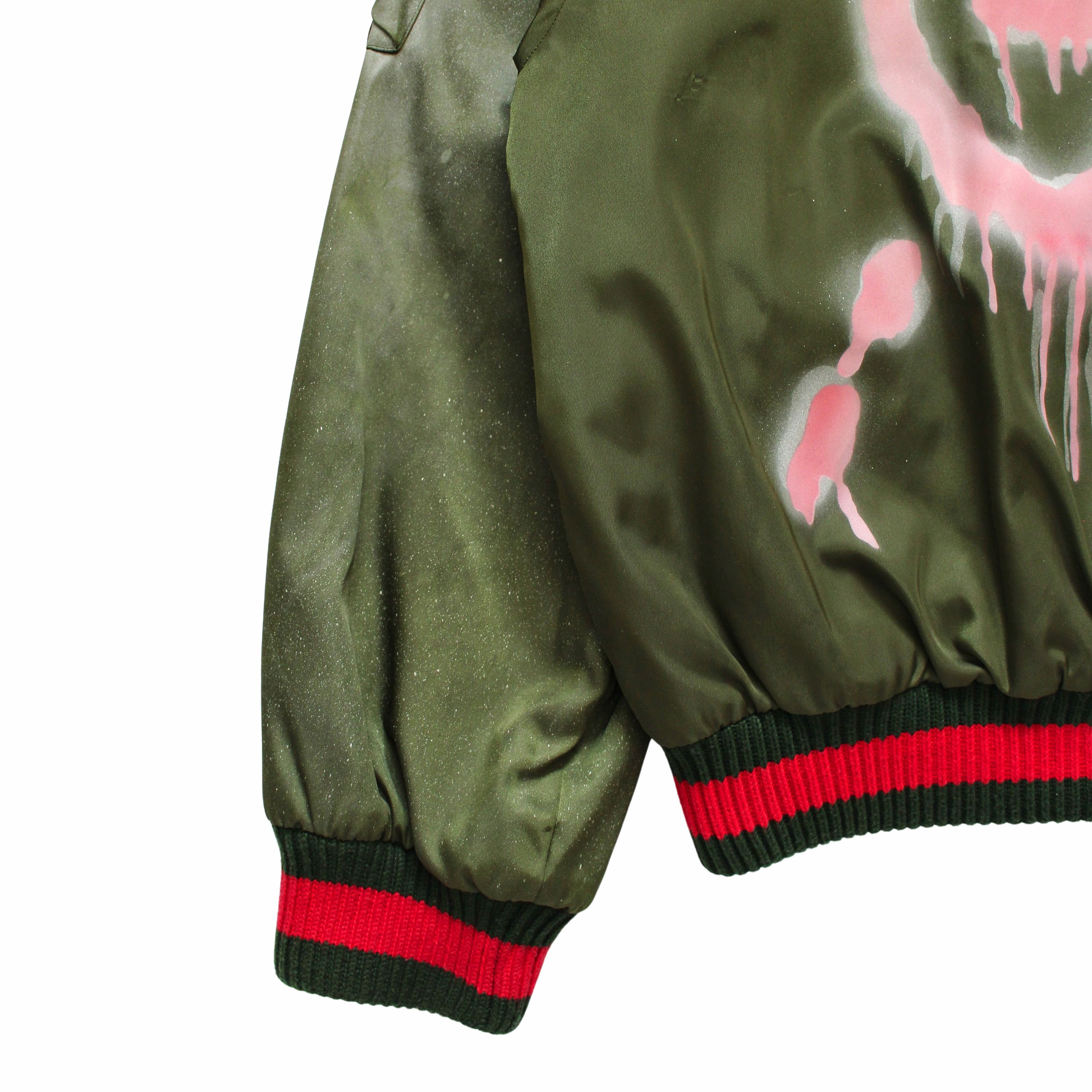 Gucci Ghost GG Hand Painted Bomber Jacket