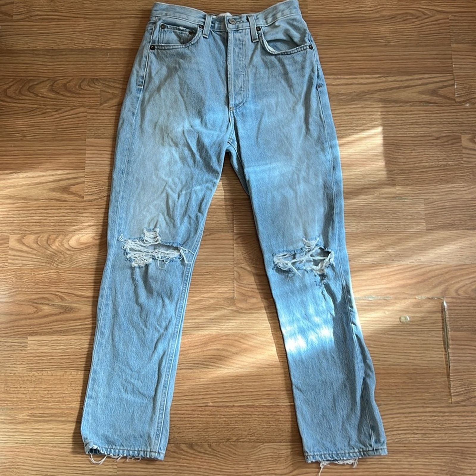 Agolde Agolde Riley High Rise Straight Crop Jeans Size 24" / US 00 / IT 34 - 2 Thumbnail