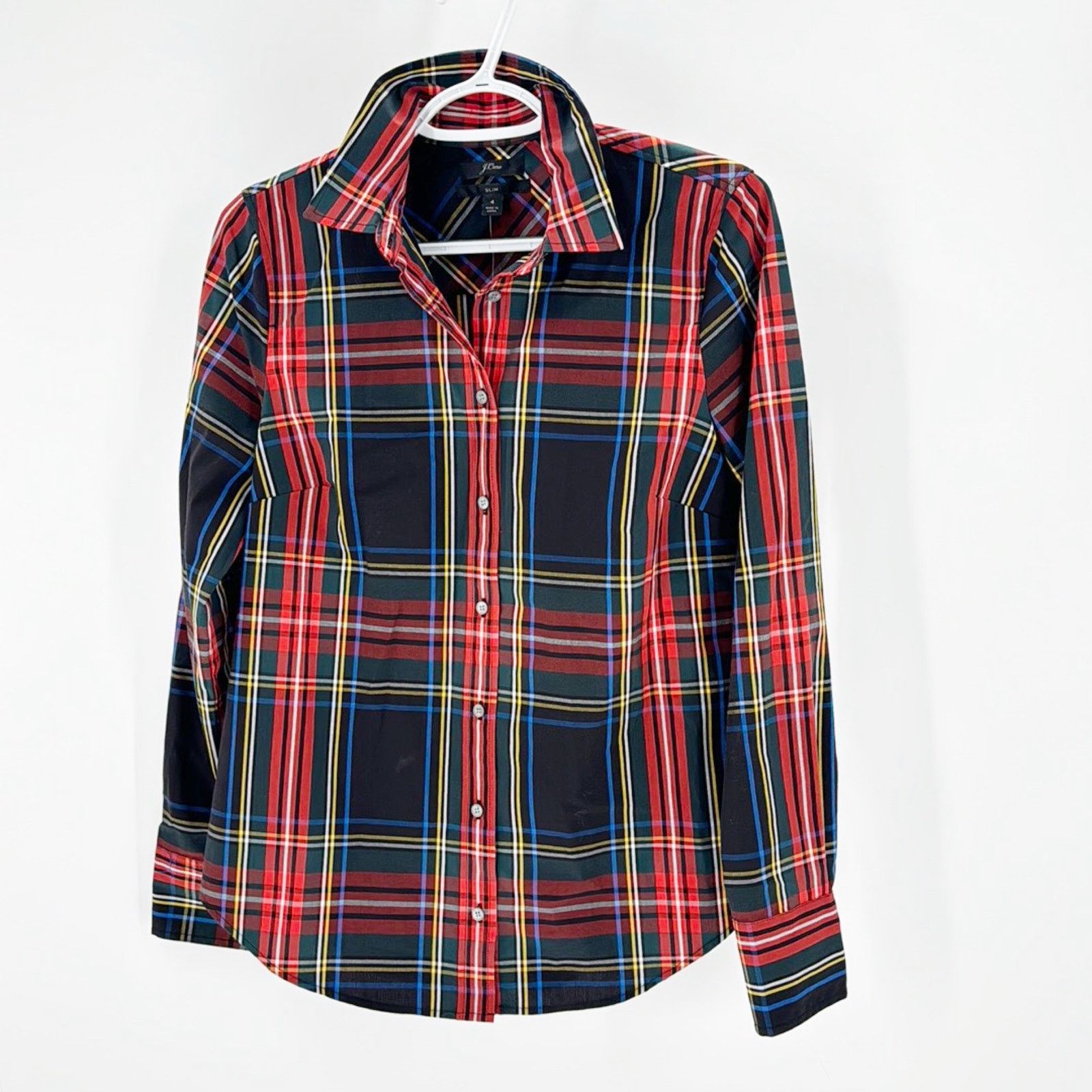 J.Crew J.CREW Slim-fit stretch poplin shirt in Stewart tartan sz 4 Size S / US 4 / IT 40 - 1 Thumbnail