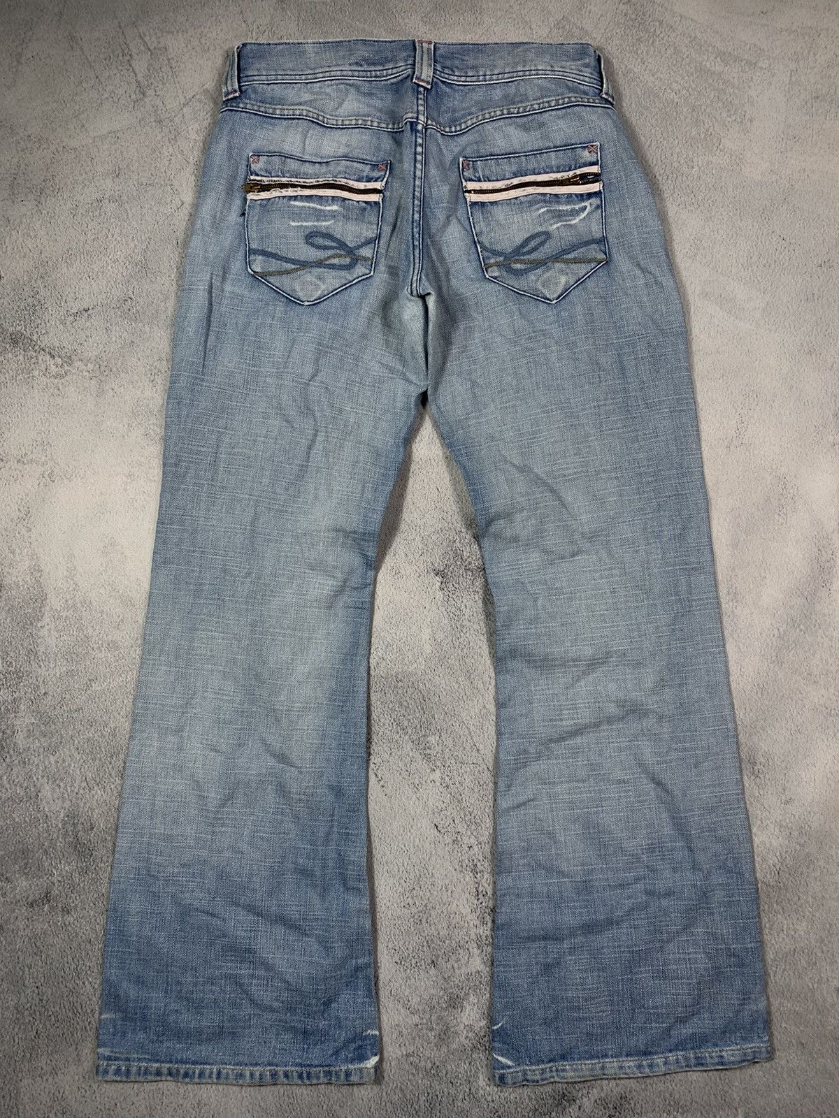 Japanese Brand × Vintage Vintage Y2K Japanese faded flared denim jeans size 30 Size 30" / US 8 / IT 44 - 1 Thumbnail