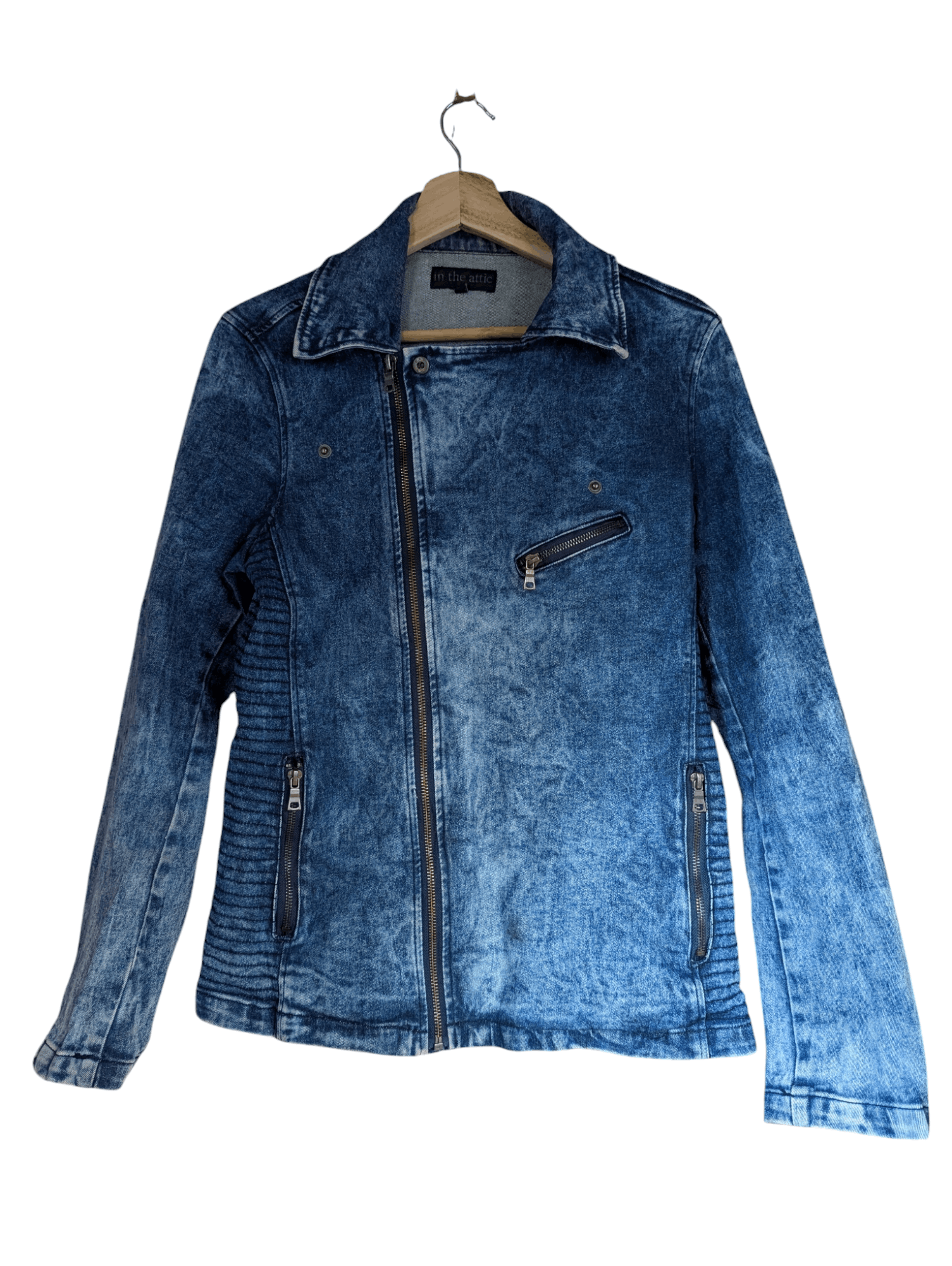 In The Attic IN THE ATTIC ASYMMETRICAL ACID WASH DENIM JACKET Size L / US 10 / IT 46 - 1 Thumbnail