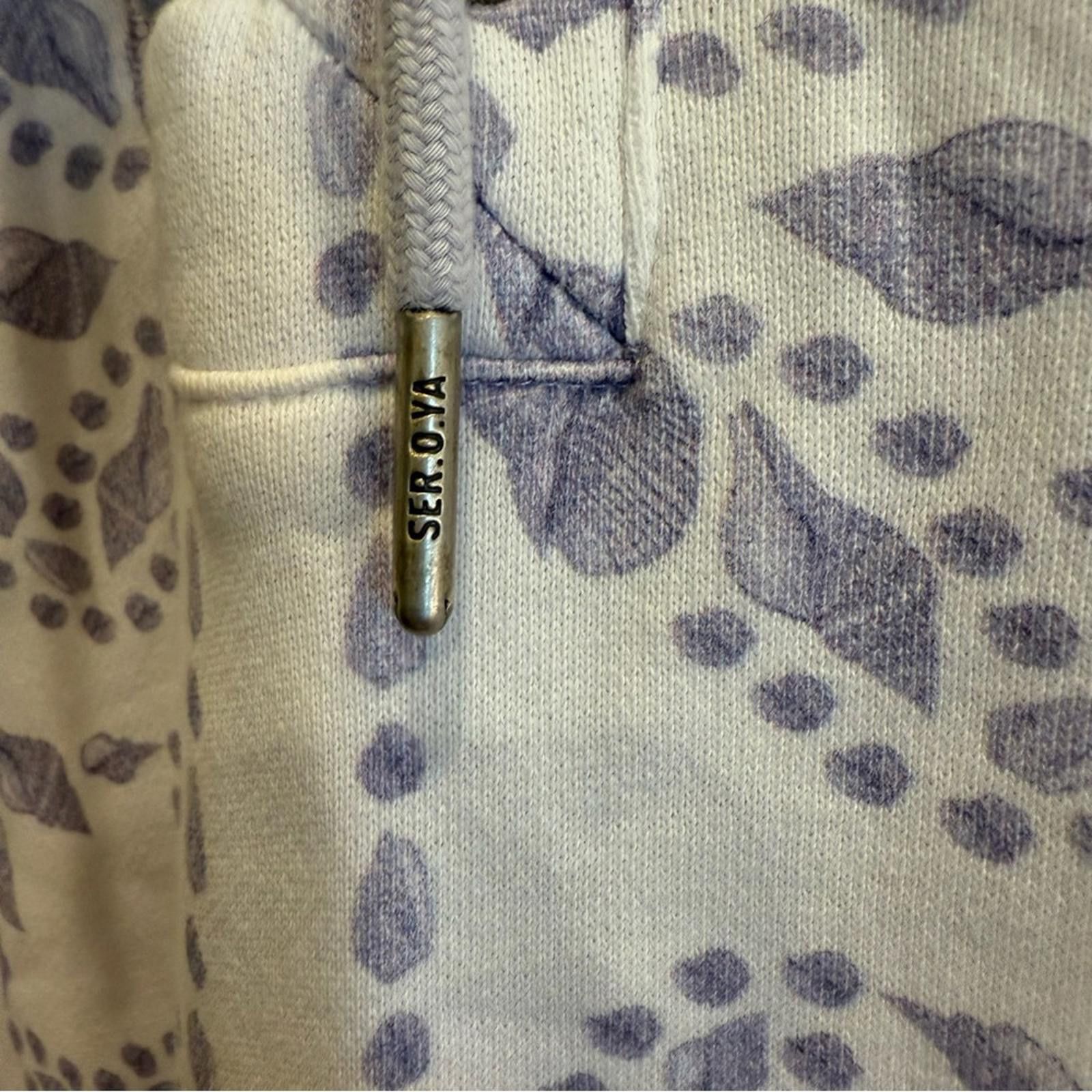 Other SER.O.YA White and Lilac Patterned Cotton Hoodie sz L Size US L / EU 52-54 / 3 - 5 Thumbnail