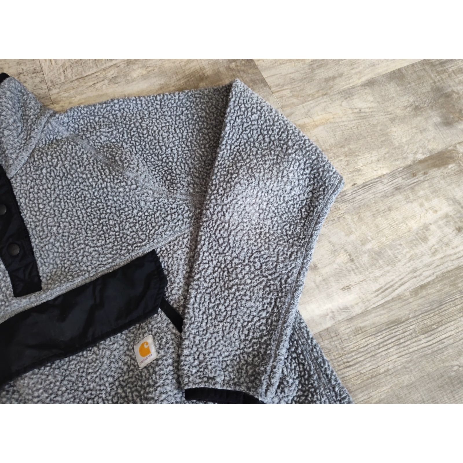 Carhartt Carhartt Women's Relaxed Fit Deep-Pile Fleece Quarter-Snap Pullover Slate Gray M Size M / US 6-8 / IT 42-44 - 2 Thumbnail