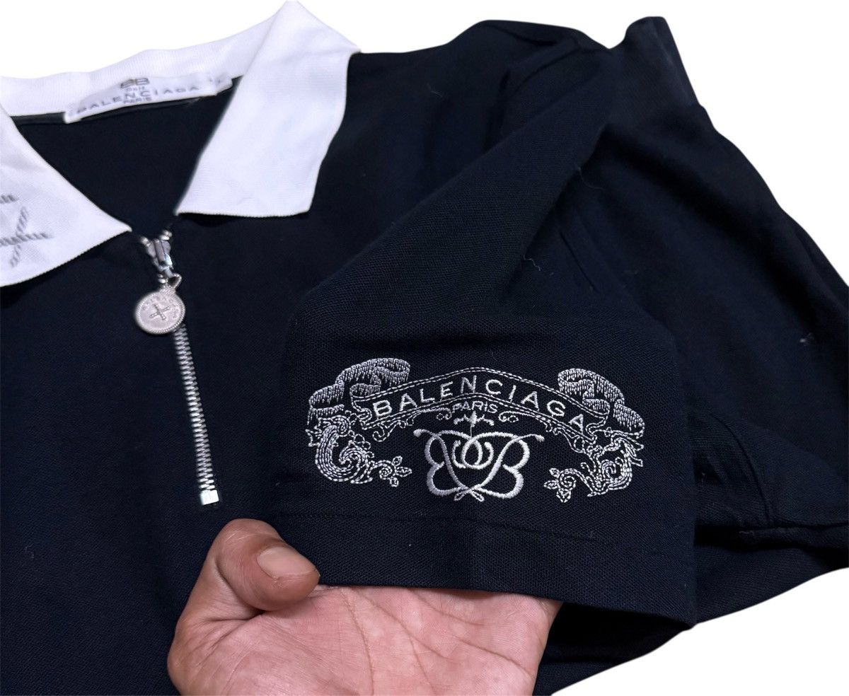 Balenciaga Balenciaga Polo Shirt Black and White Collar Zipper Size US L / EU 52-54 / 3 - 5 Thumbnail