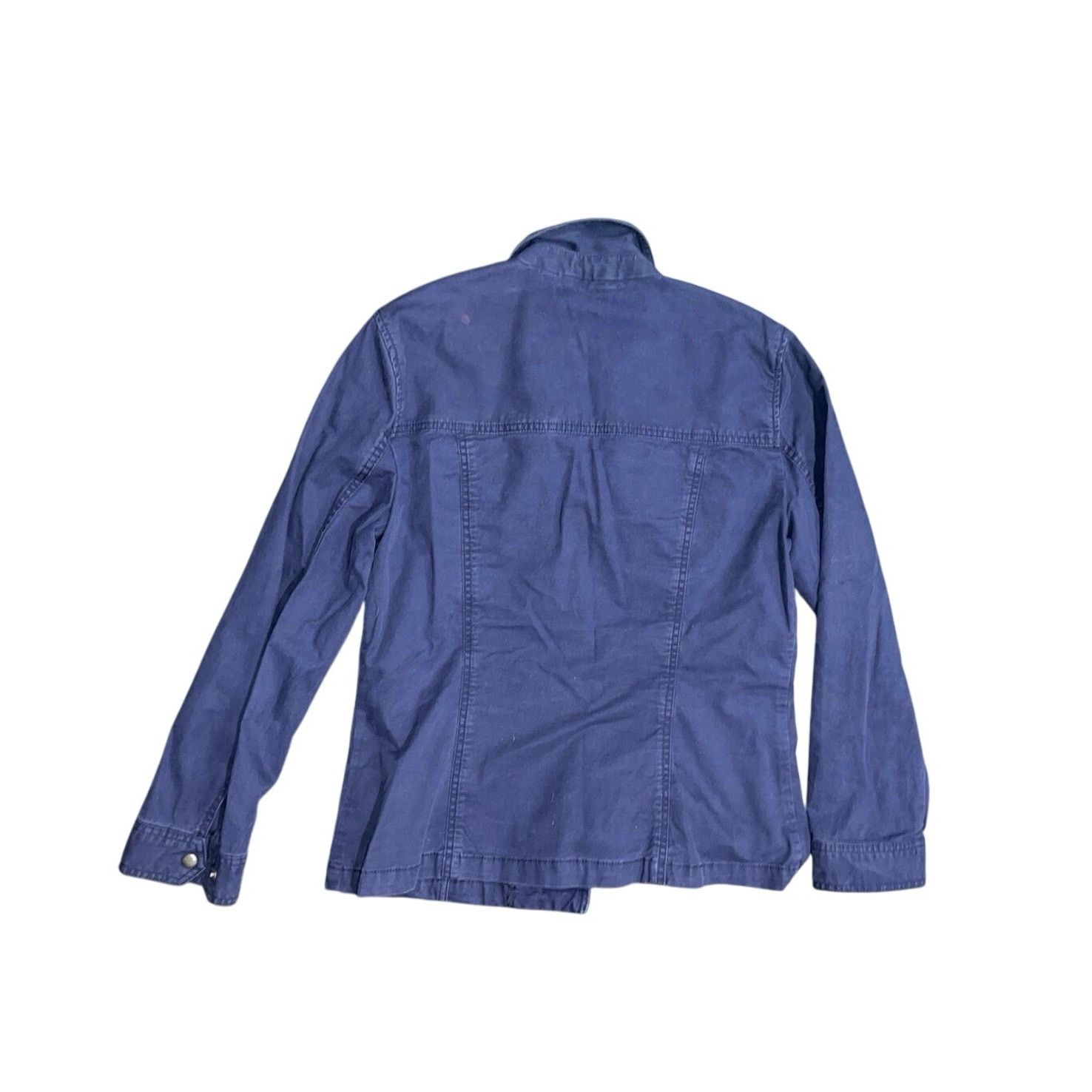 Gap Snap Front Navy Canvas Pocket Style Jacket Blazer Preppy Size L / US 10 / IT 46 - 2 Thumbnail