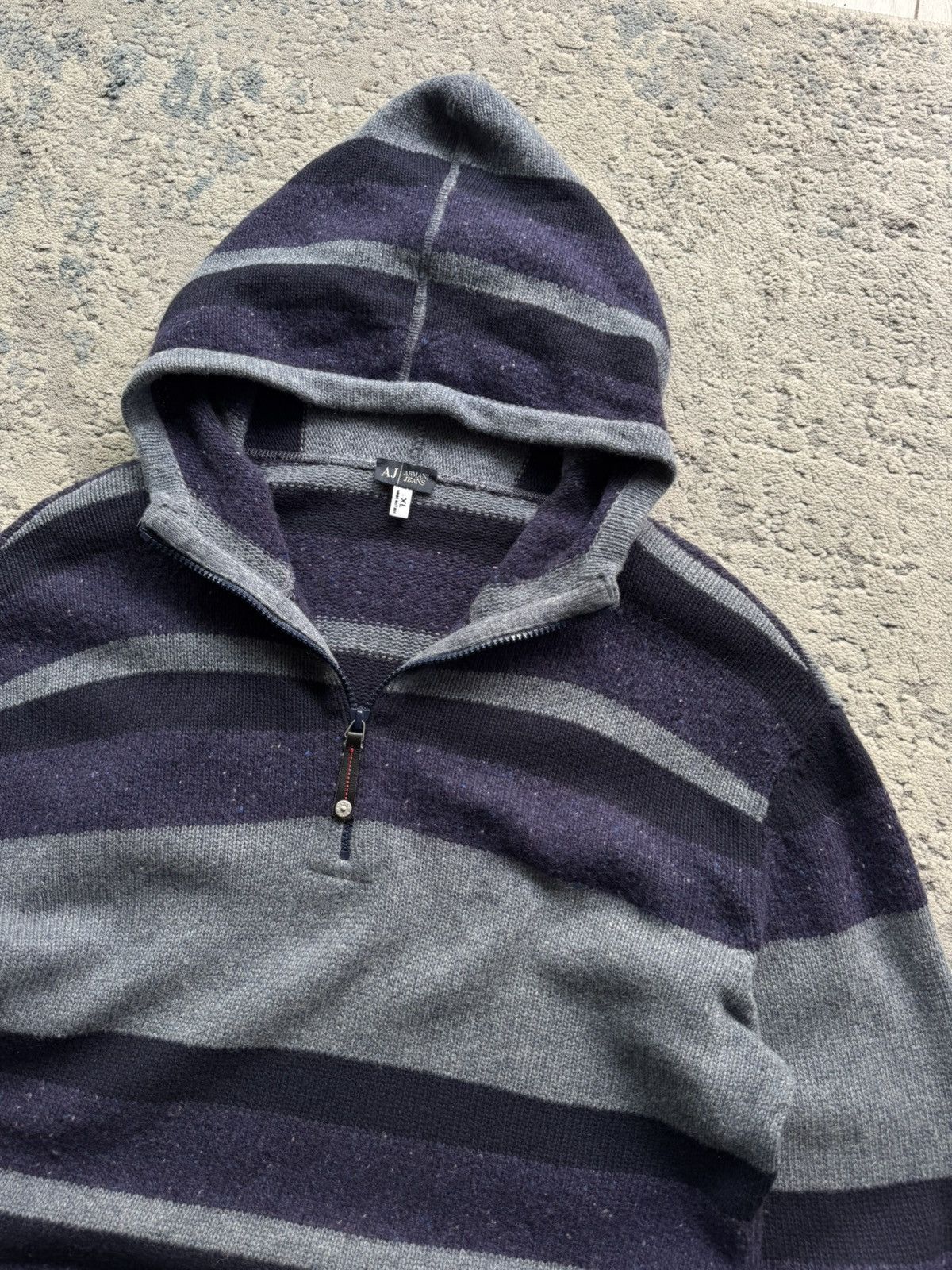 Armani Armani Jeans Vintage Hooded Wool Sweater Size L/Xl Size US XL / EU 56 / 4 - 3 Thumbnail