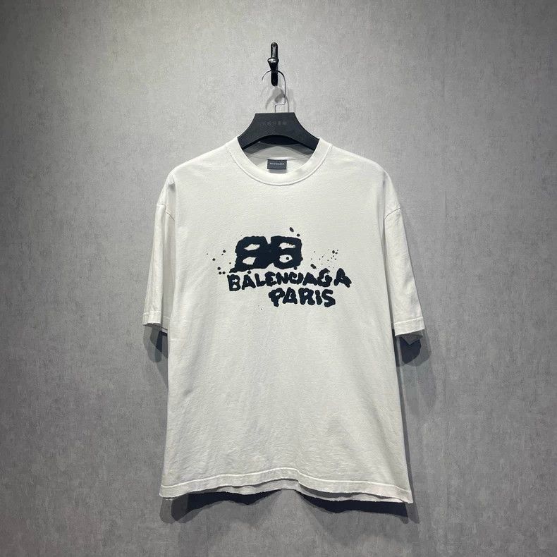 Balenciaga Balenciaga Double B Inkjet Logo Printed Short Sleeve, Size Size US L / EU 52-54 / 3 - 1 Thumbnail