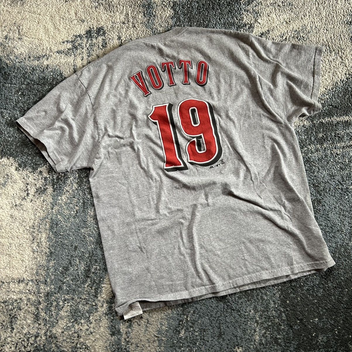 Majestic 2014 JOEY VOTTO CiNCiNNATi REDS JERSEY SHiRT HEATHER GREY Size US XL / EU 56 / 4 - 18 Thumbnail