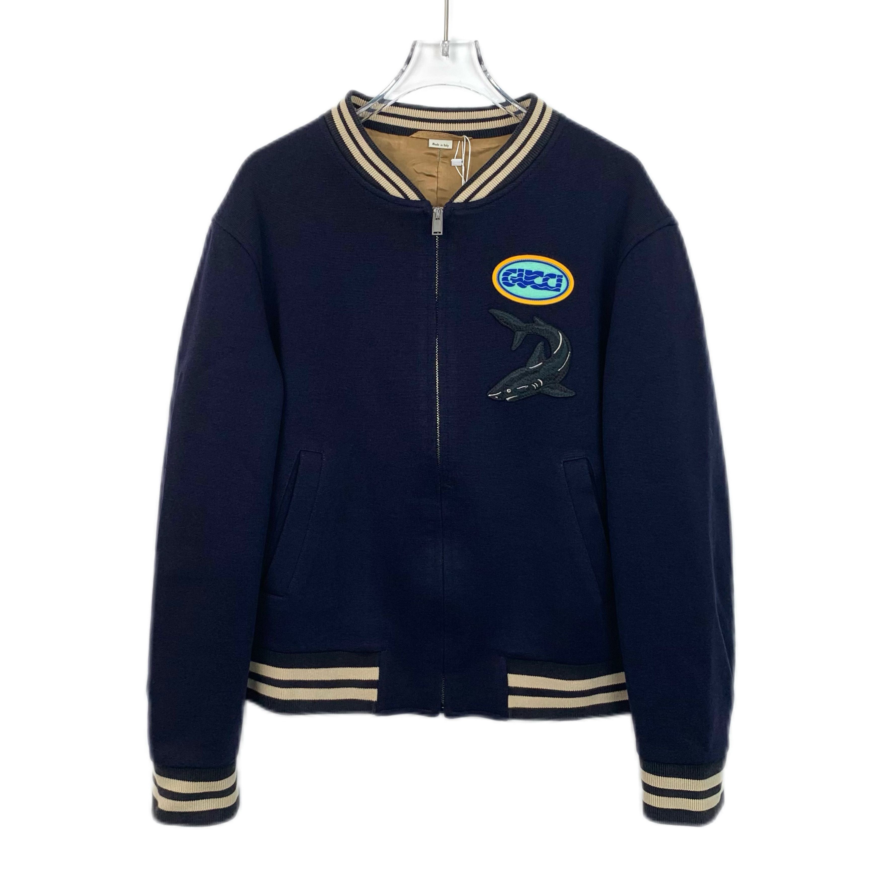Gucci Gucci Embroidered Wool Zip Jacket with Stand Collar (Size L) Size L / US 10 / IT 46 - 1 Thumbnail