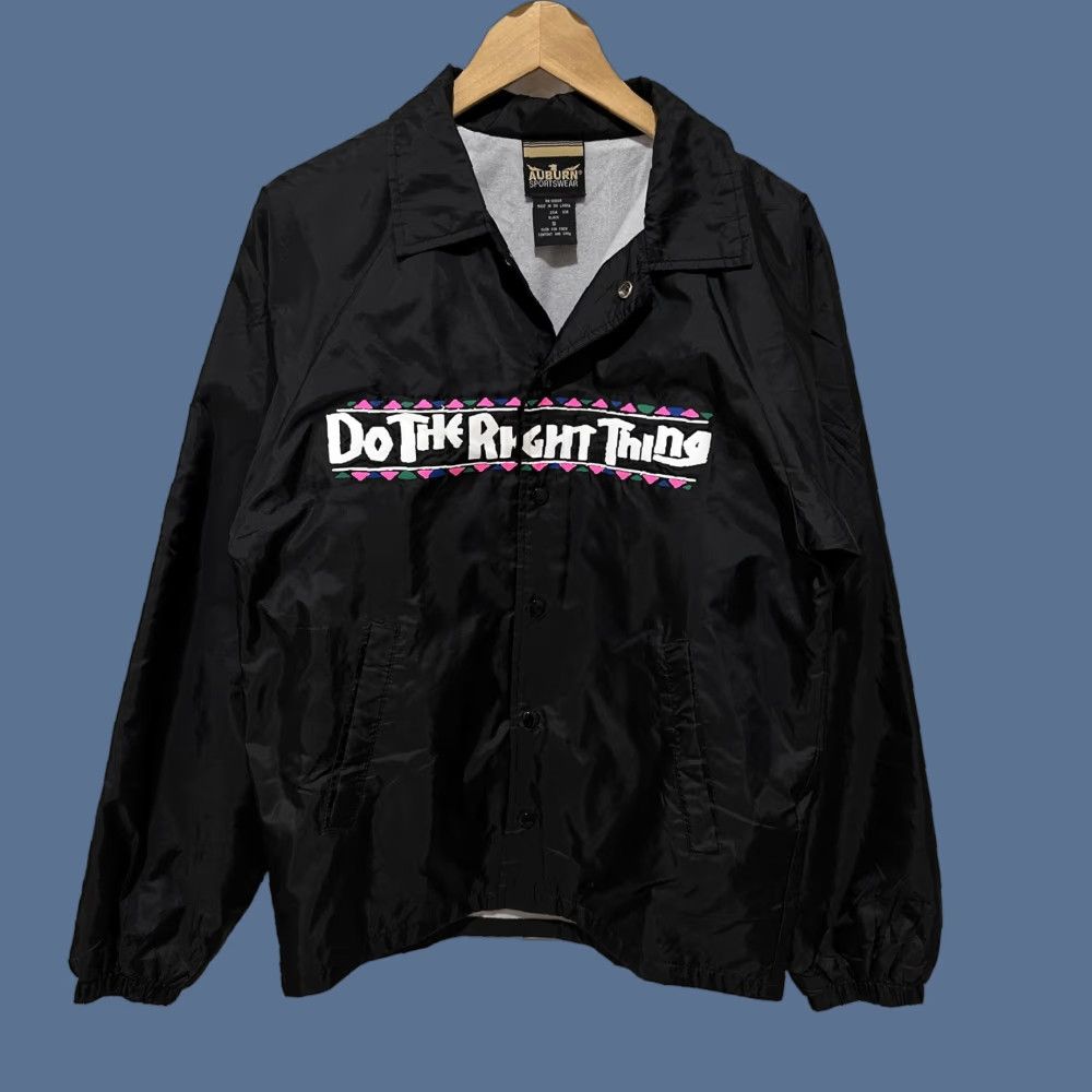 Coach VINTAGE Auburn Sportswear Do The Right Thing Jacket Mens Small Black Windbreaker Snap Button 90s Hip Hop Size US S / EU 44-46 / 1 - 1 Thumbnail