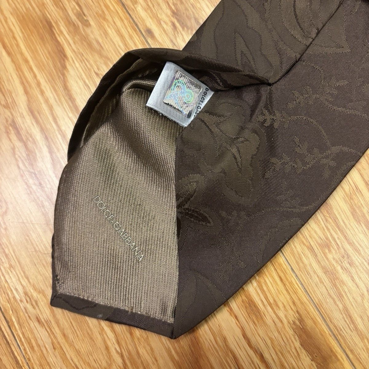 Dolce & Gabbana Dolce & Gabbana Italy 100% Silk Tie Brown Paisley Jacquard H Size ONE SIZE - 3 Thumbnail