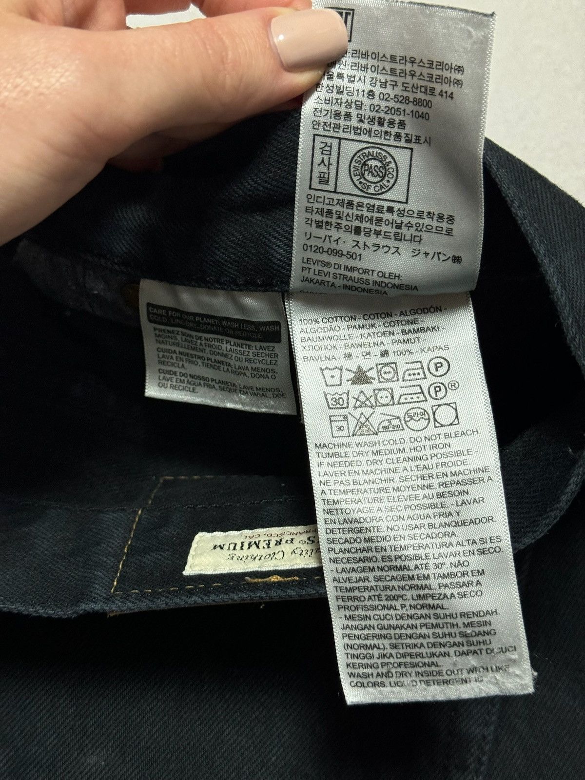Levi's × Vintage Vintage Levis 501 Jeans Denim Pants Black Baggy Straight 90s Size US 34 / EU 50 - 13 Thumbnail