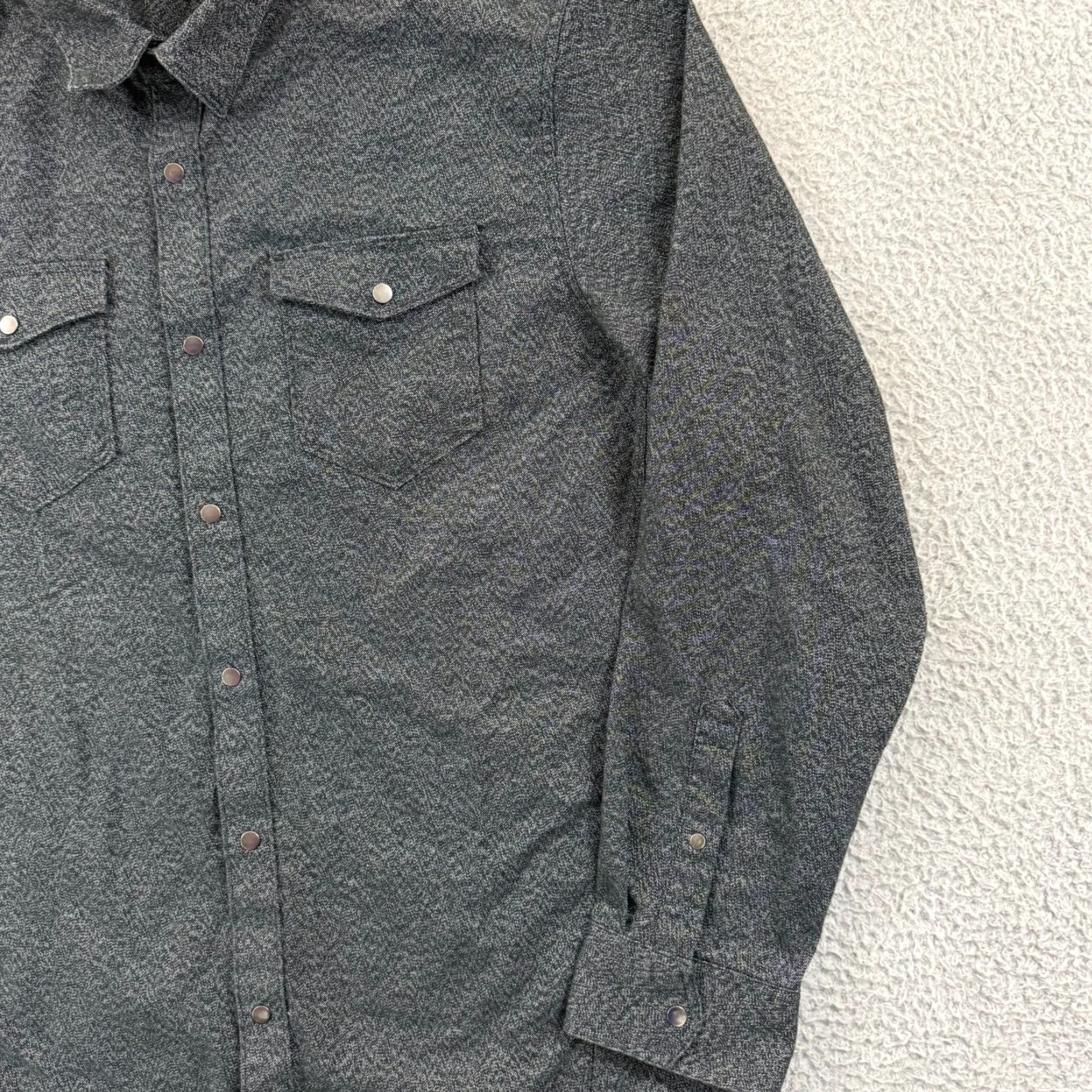 Banana Republic VINTAGE Banana Republic Shirt Men XL Black Slim Fit Dress Snap Button Preppy Long Sleeve Size 46R - 6 Thumbnail