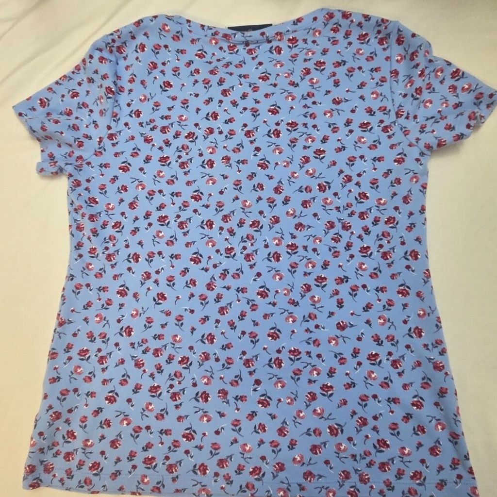 Other Karen Scott baby blue shirt flowers small women's T-shirt Size S / US 4 / IT 40 - 2 Thumbnail