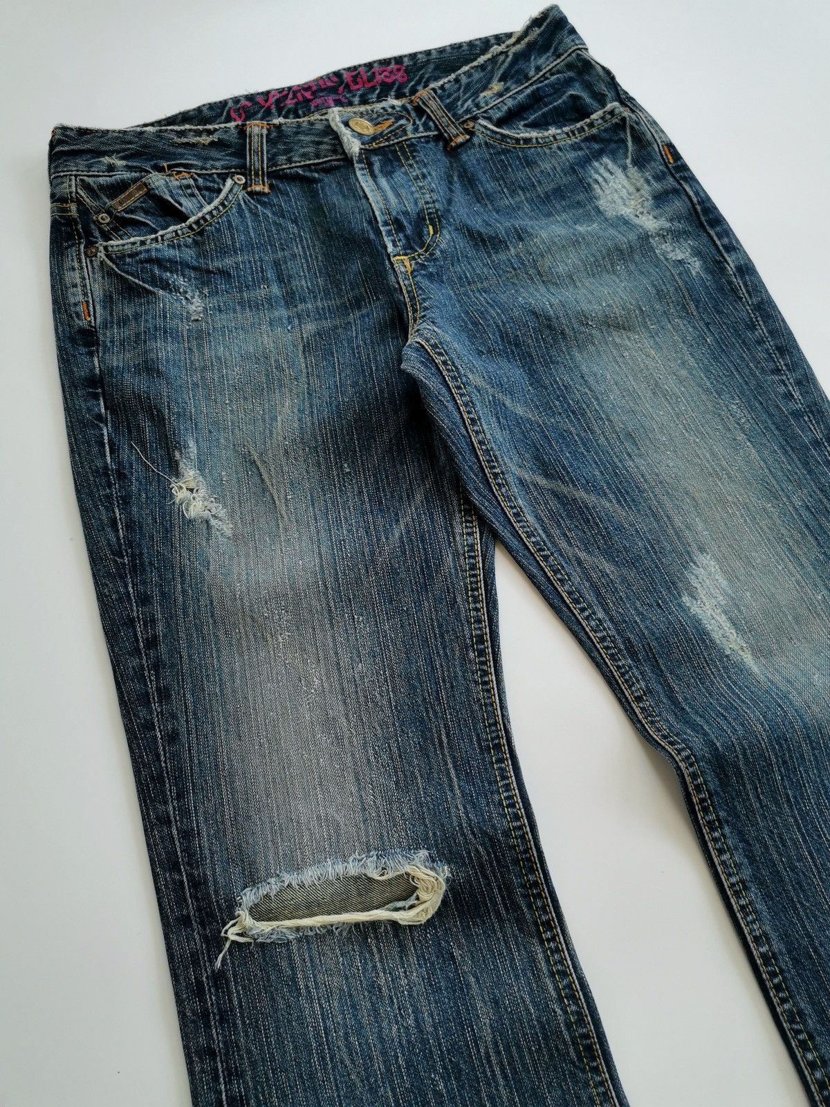 Edwin Bootcut Edwin Something Vienus Distressed Denim Jeans Size 30" / US 8 / IT 44 - 3 Thumbnail