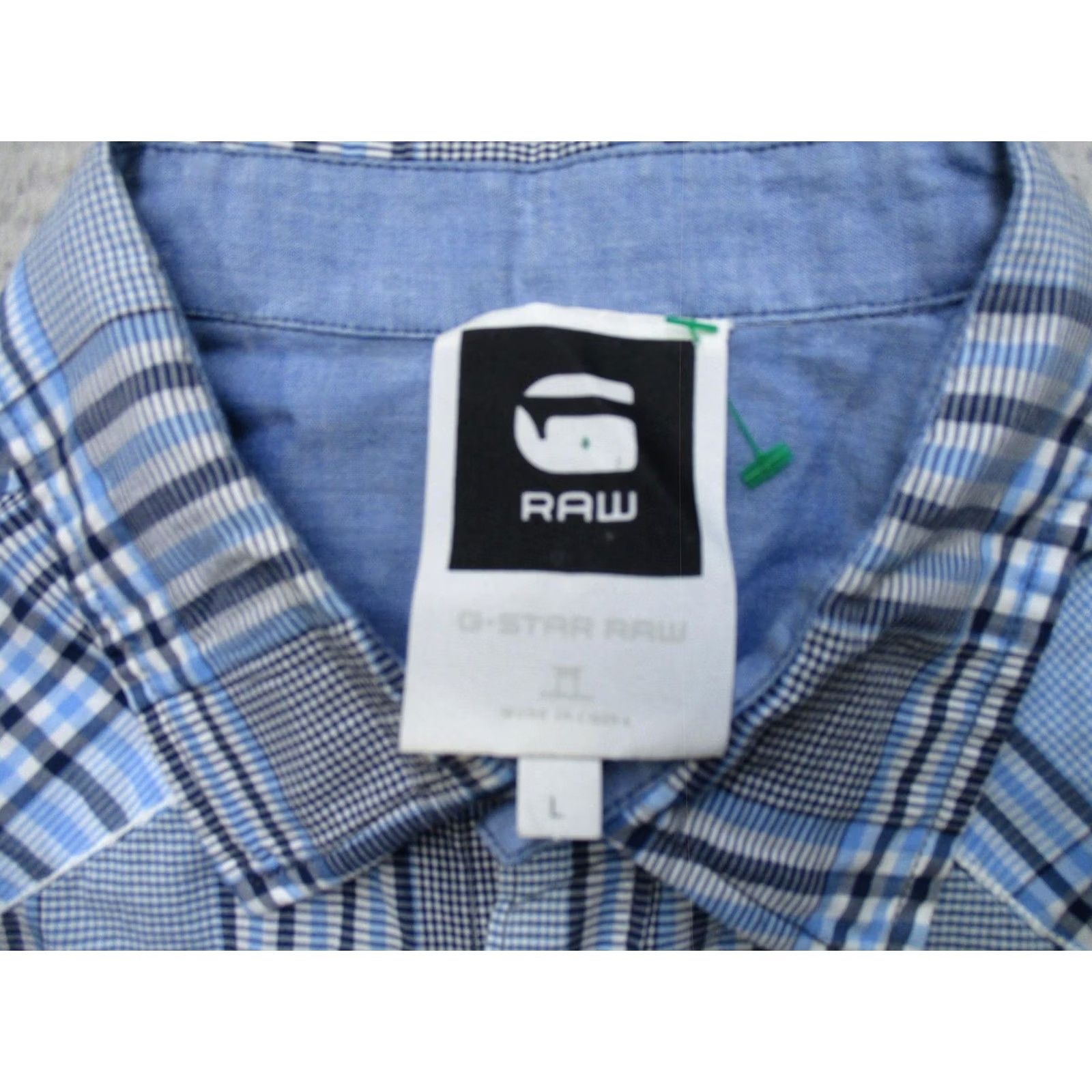 Vintage G-Star RAW Shirt Mens L Blue Plaid Long Sleeve Button Up Size US L / EU 52-54 / 3 - 4 Thumbnail