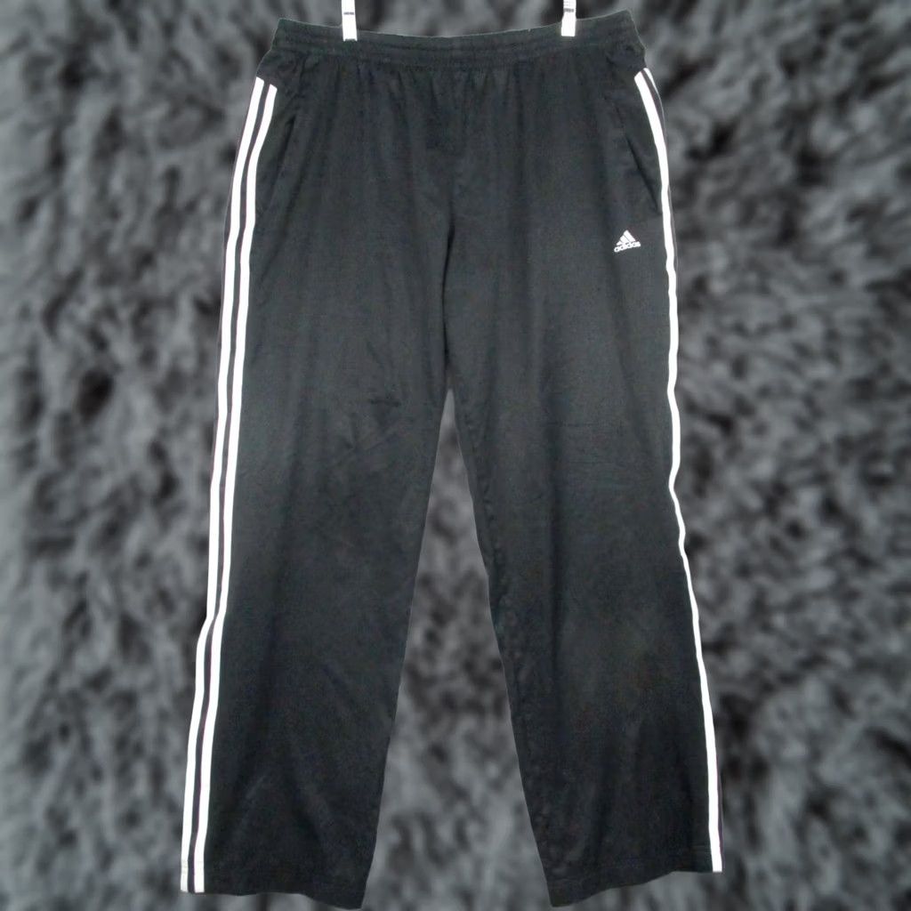 Adidas Adidas Track Pants XL Men Black Three Stripe Windbreaker Lined Soccer Zip Ankle Track Pants Size US 36 / EU 52 - 1 Thumbnail