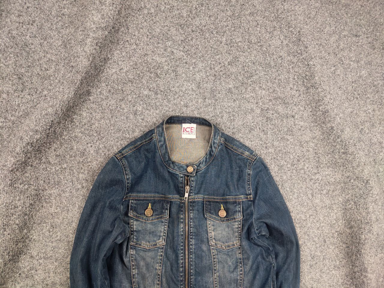 Iceberg Vintage Ice Iceberg Womens Junior Denim Pocket Zip up Jacket Size XS / US 0-2 / IT 36-38 - 2 Thumbnail