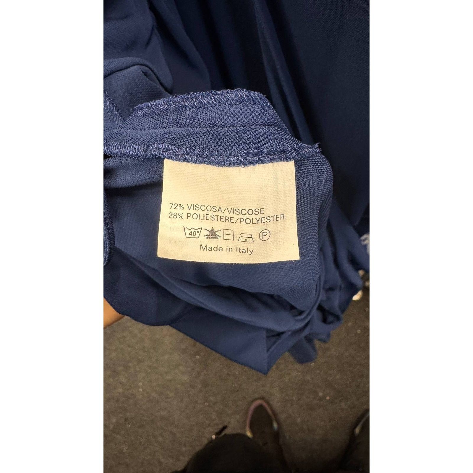 Saint Laurent Paris Saint Laurent Blue Viscose Tie Waist Jumpsuit - Size M Size 26" / US 2 / IT 38 - 6 Thumbnail