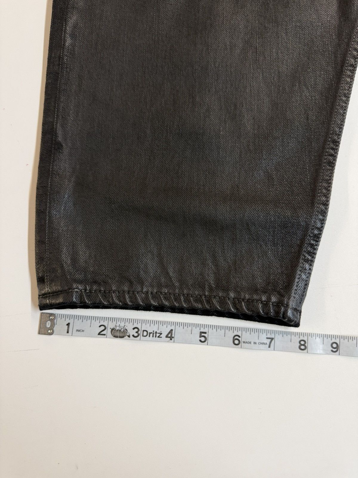 Rick Owens Drkshdw Rick Owens DRKSHDW "Collapse Cropped" Black Wax Jeans — 38 Size US 38 / EU 54 - 19 Thumbnail