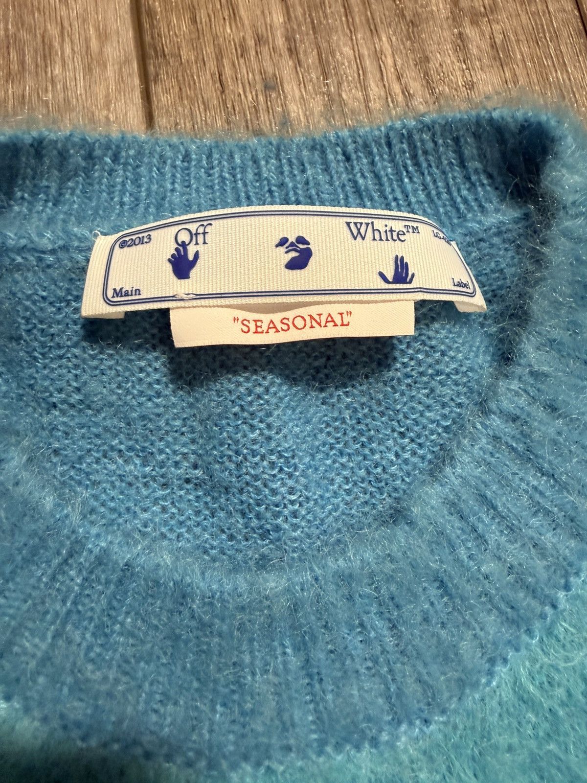 Off-White OFF-WHITE Dégradé Brushed Mohair-Blend Sweater - Blue Large Size US L / EU 52-54 / 3 - 3 Thumbnail