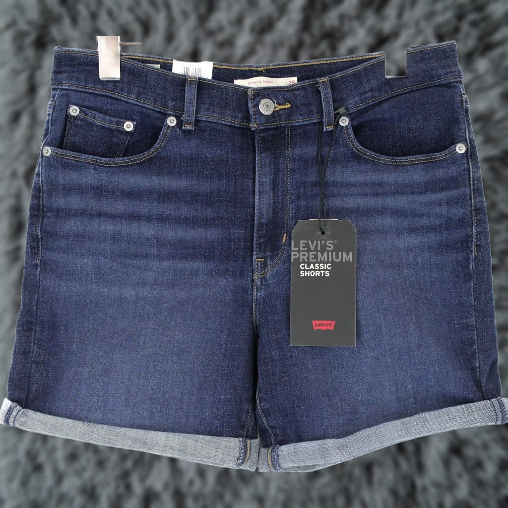 Levi's LEVI'S Premium Big E Classic Shorts Women W28 Faded Whiskers Denim Zip Size 28" / US 6 / IT 42 - 1 Thumbnail