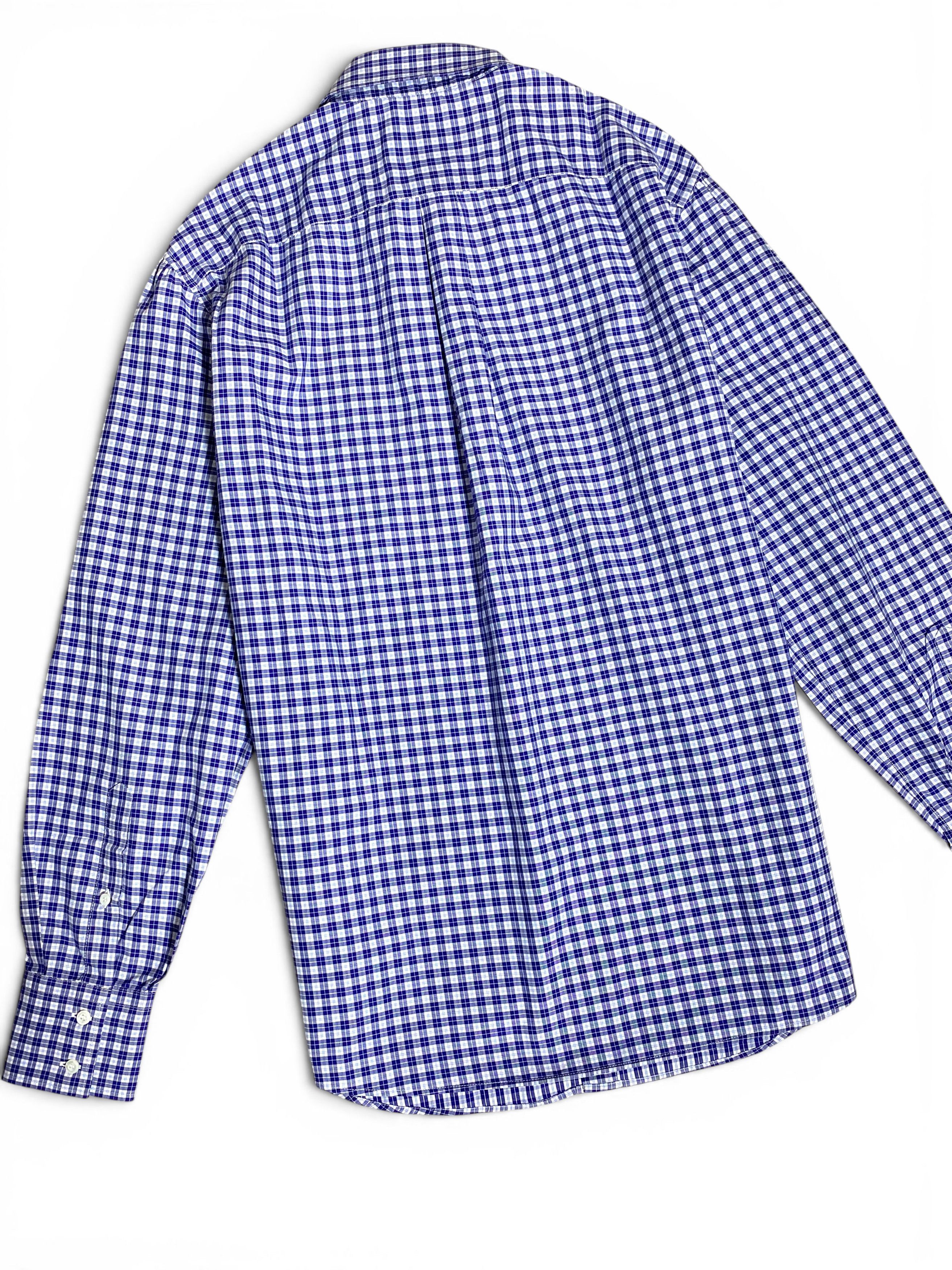 Brunello Cucinelli Brunello Cucinelli Blue White Check Cotton Dress Basic Shirt Size US L / EU 52-54 / 3 - 6 Thumbnail