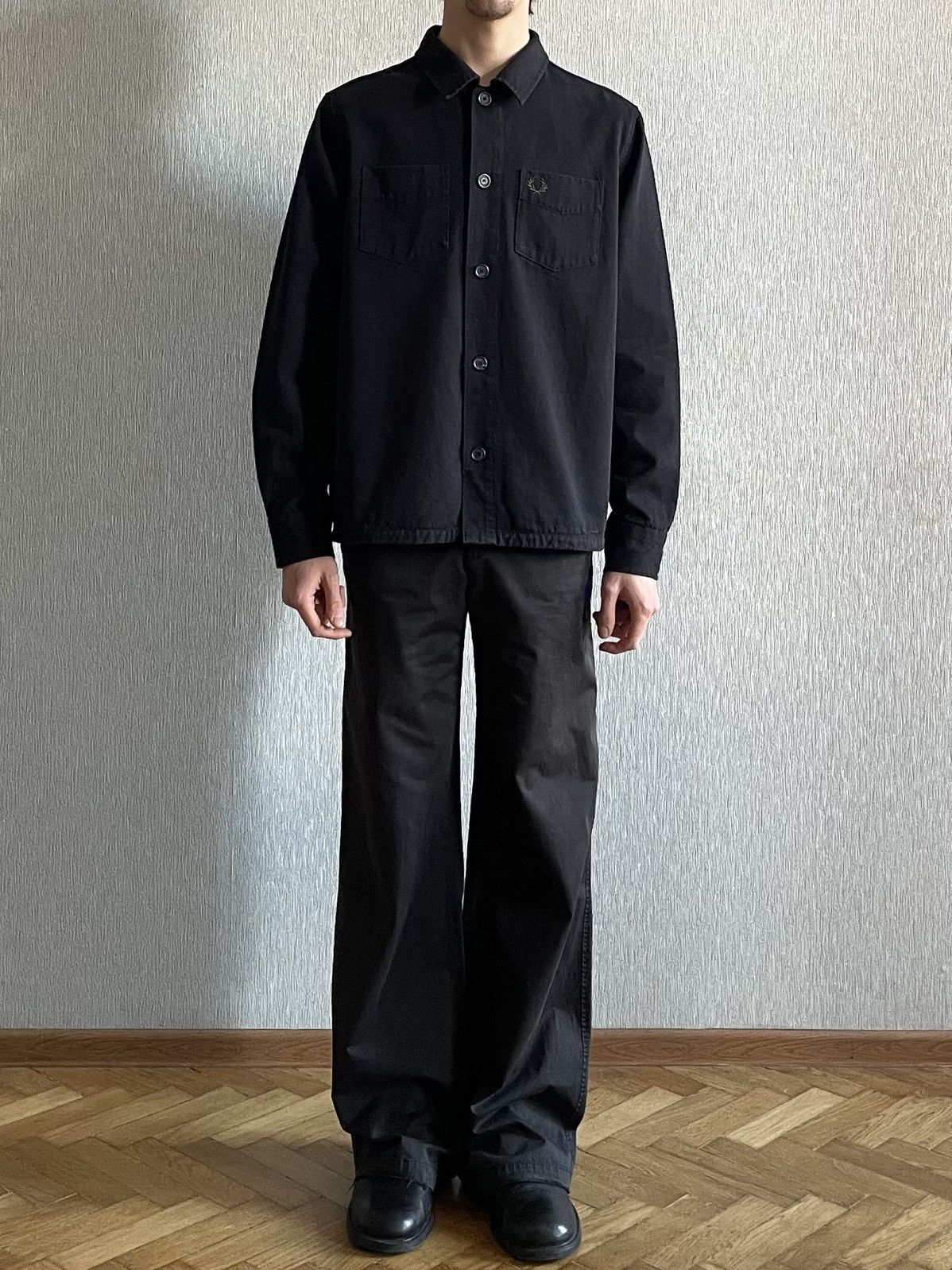 Fred Perry Fred Perry: A Navy Blue Denim Overshirt / Jacket Size US L / EU 52-54 / 3 - 6 Thumbnail