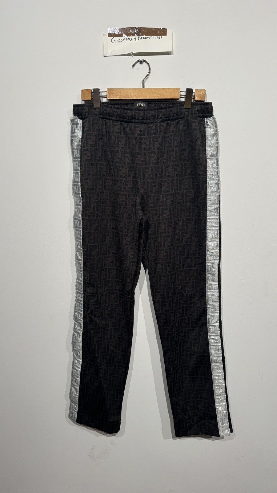Fendi Fendi Vintage Black Zucca Monogram Track Pants - Size 50 Size US 34 / EU 50 - 1 Thumbnail