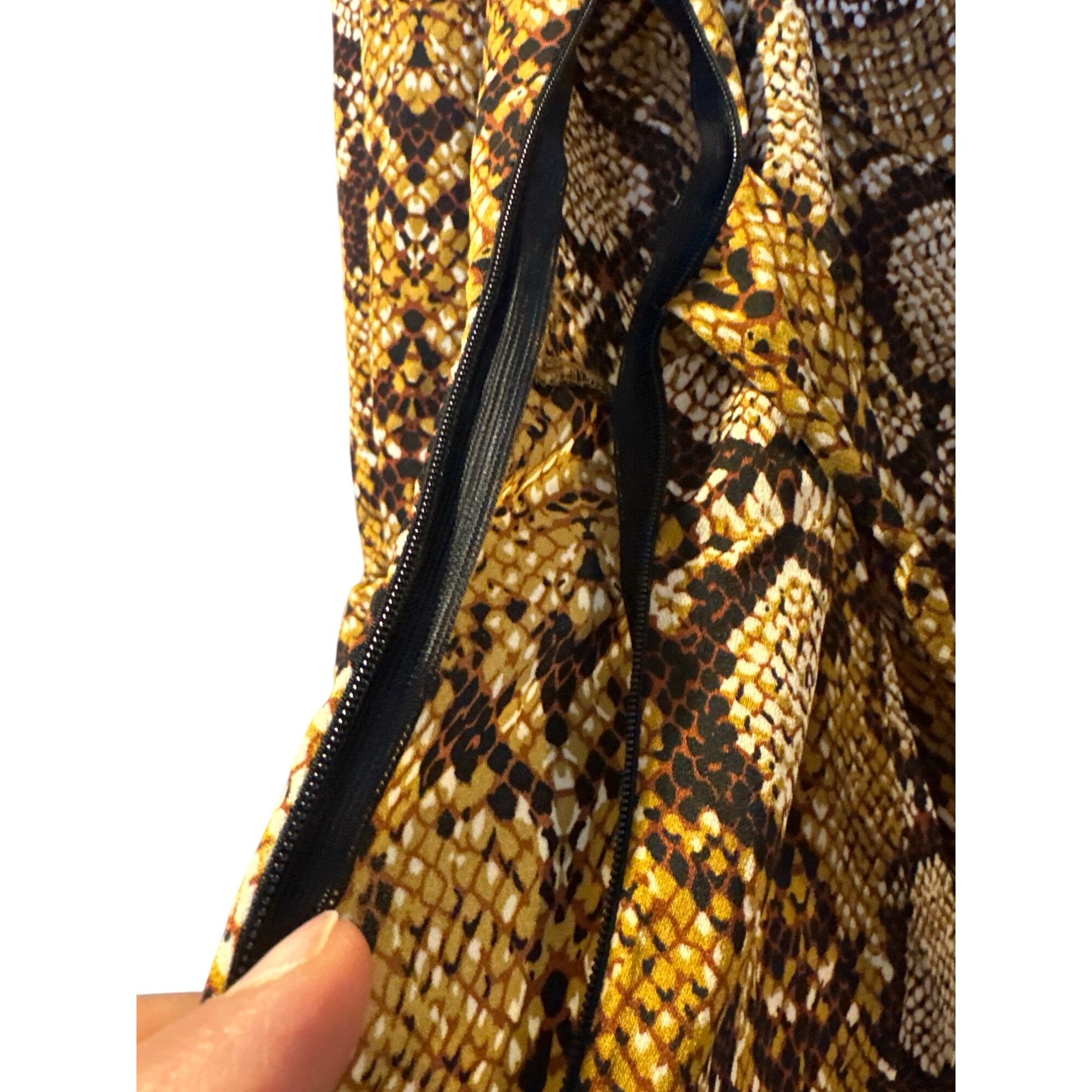Boohoo Boohoo Snakeskin Print Ruffle Mini Dress Long Sleeve Bold Pa Size XL / US 12-14 / IT 48-50 - 10 Thumbnail