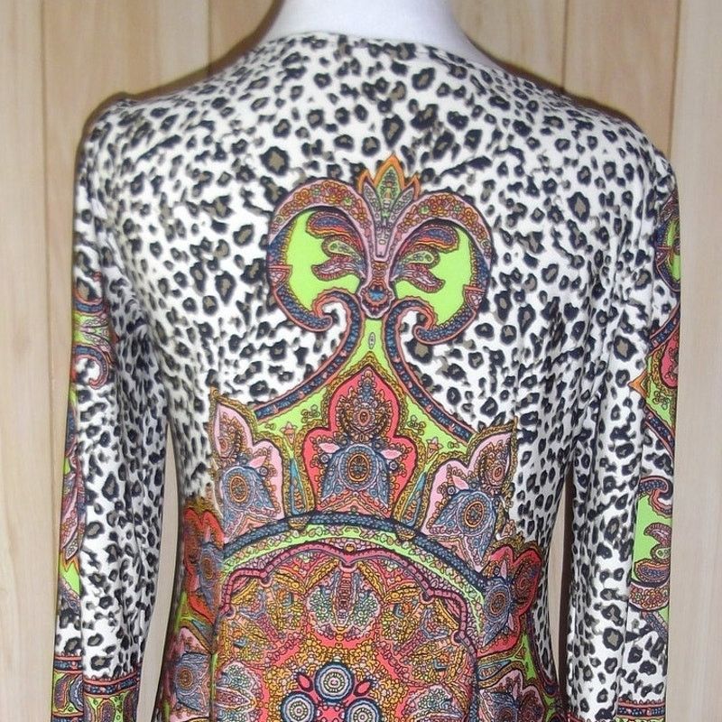 Other London Times Animal Artsy 3/4 Sleeve Bodycon Sheath Dress 8P Size M / US 6-8 / IT 42-44 - 6 Thumbnail