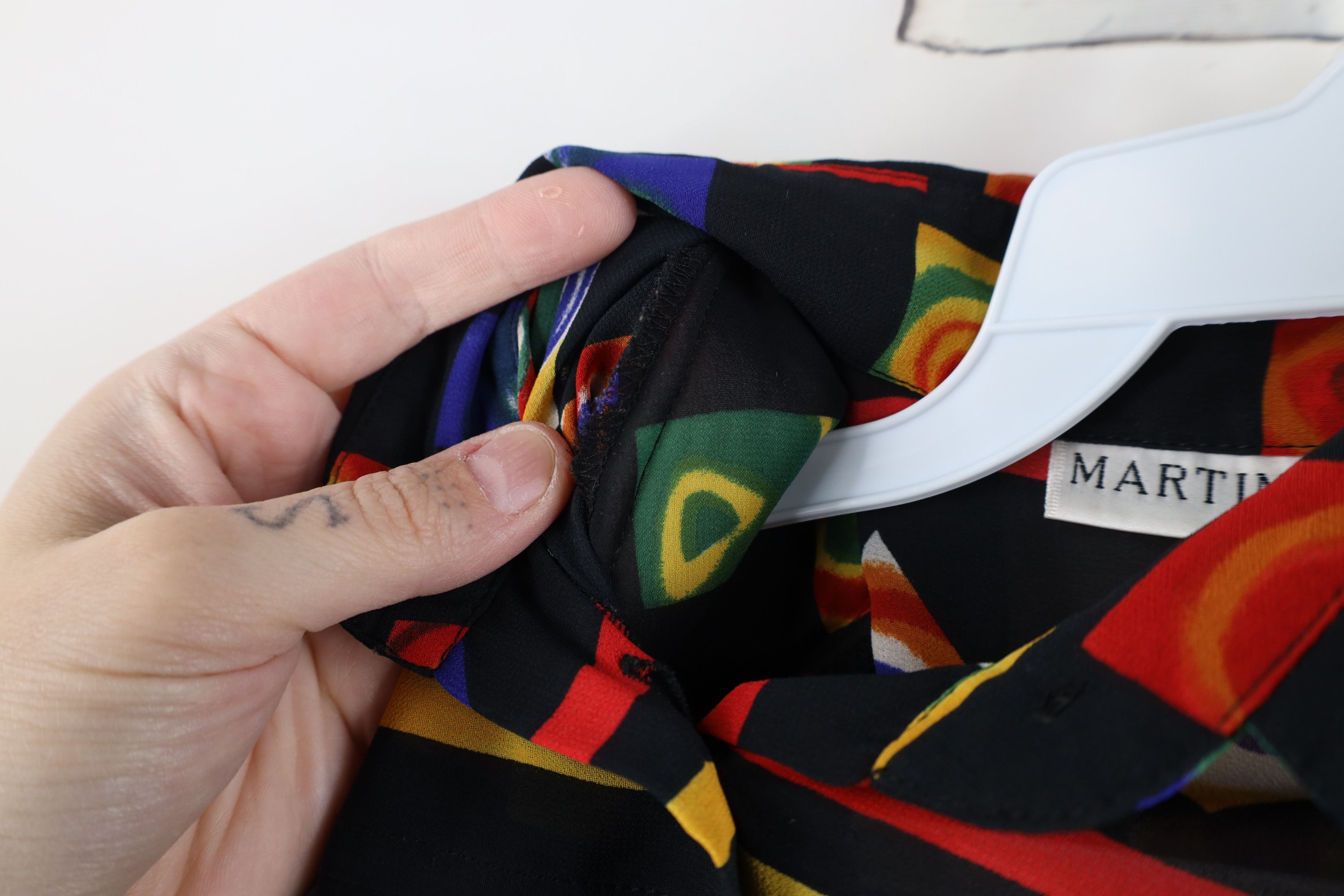 Vintage Vintage 90s Streetwear Geometric Collared Button Shirt Size M / US 6-8 / IT 42-44 - 8 Thumbnail