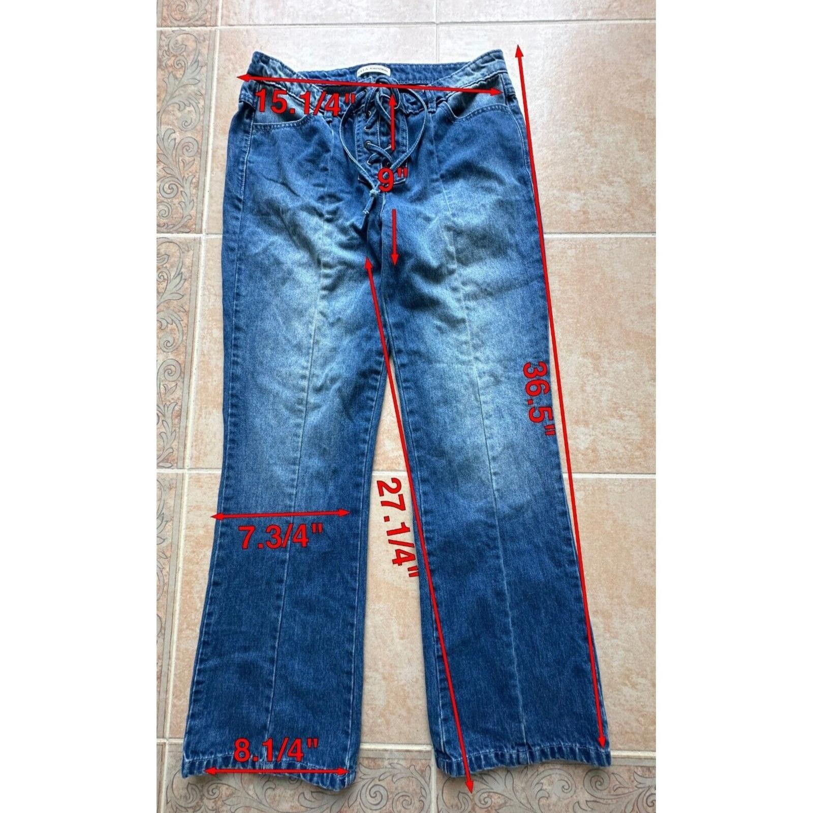 Designer ULLA JOHNSON Alex Jeans Size 6 Lace up Blue Size 28" / US 6 / IT 42 - 4 Thumbnail